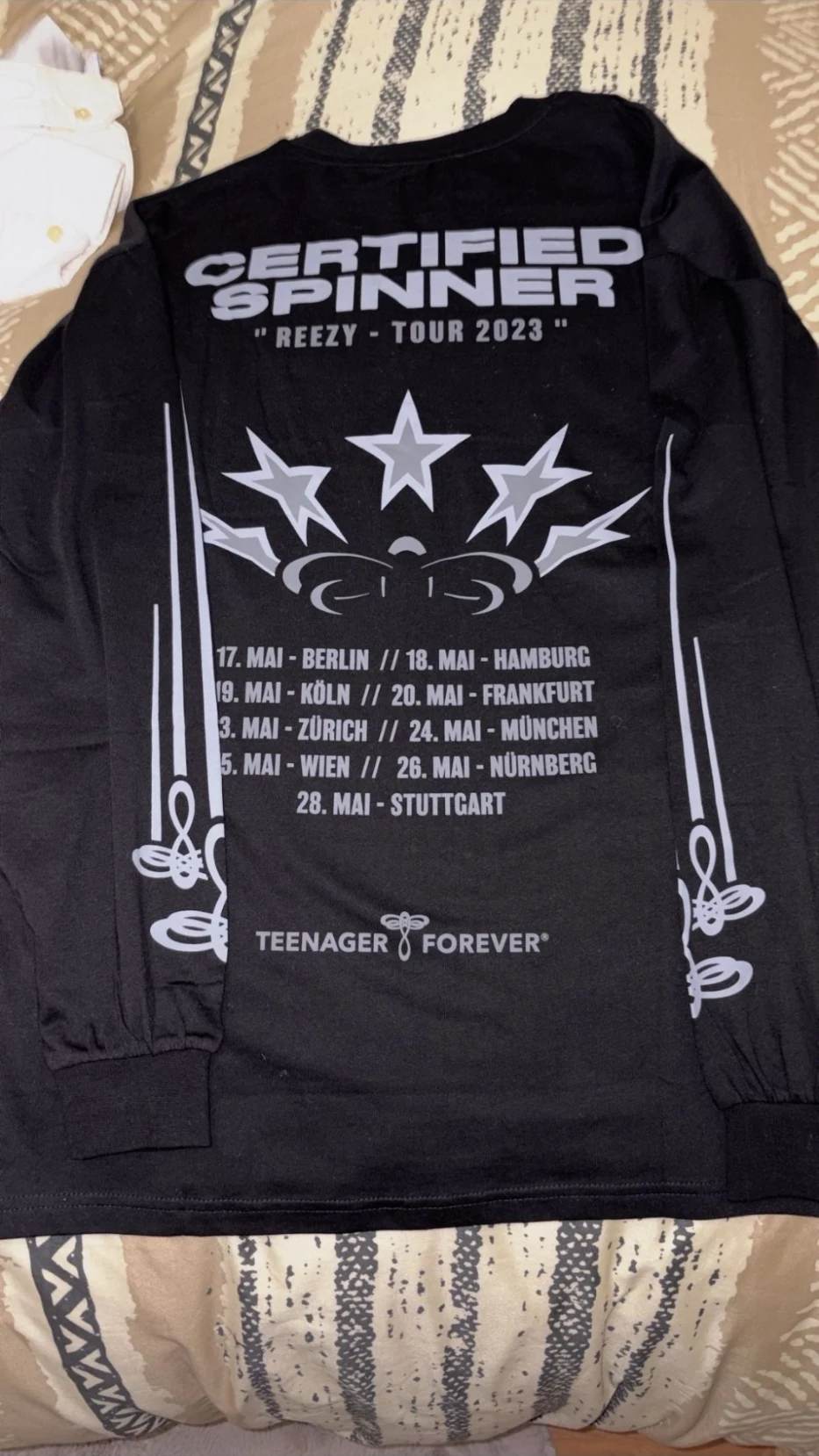 T-shirt manches longues Reezy Tour 2023 Noir