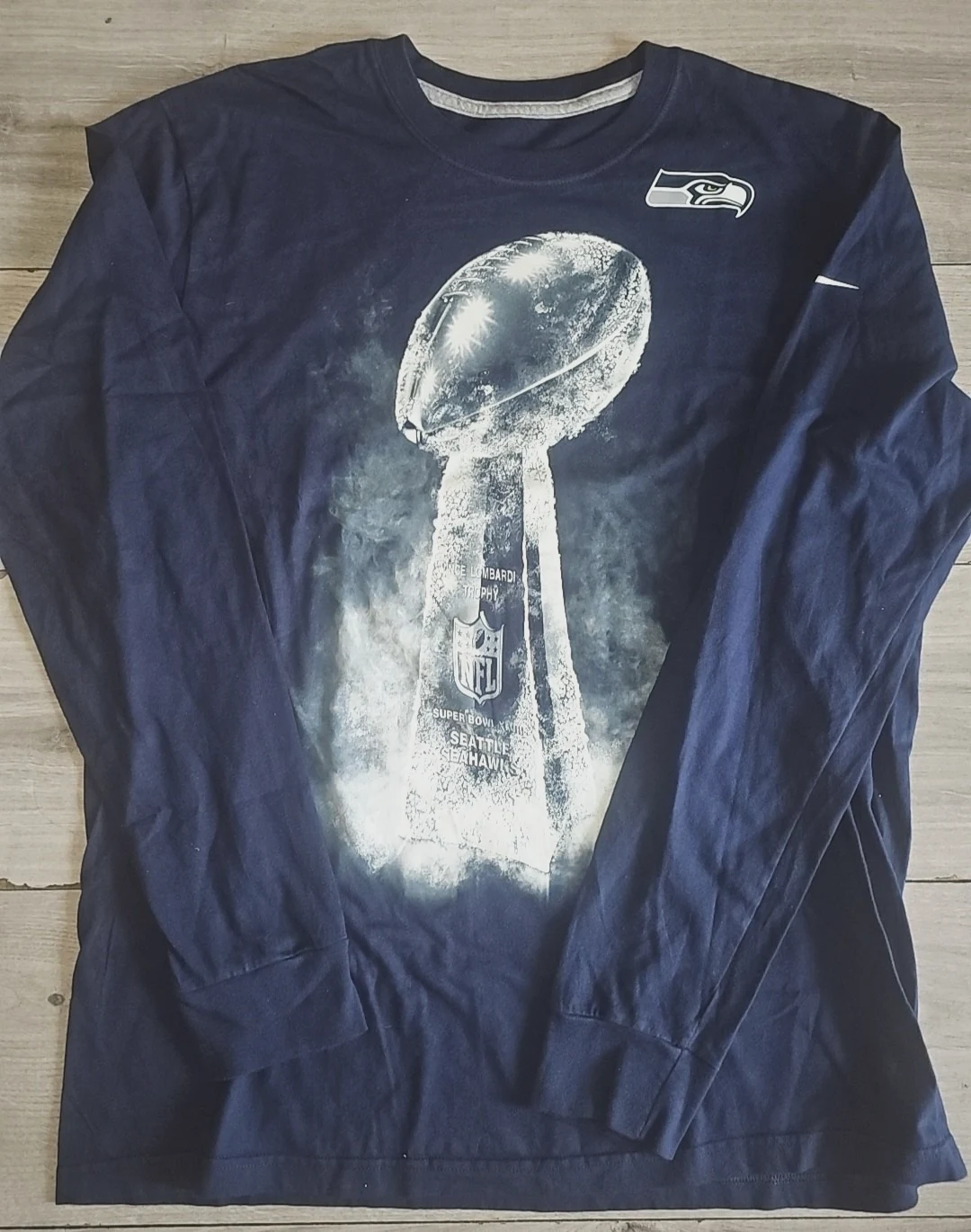 T-shirt manches longues Nike NFL Seattle Seahawks bleu marine taille L