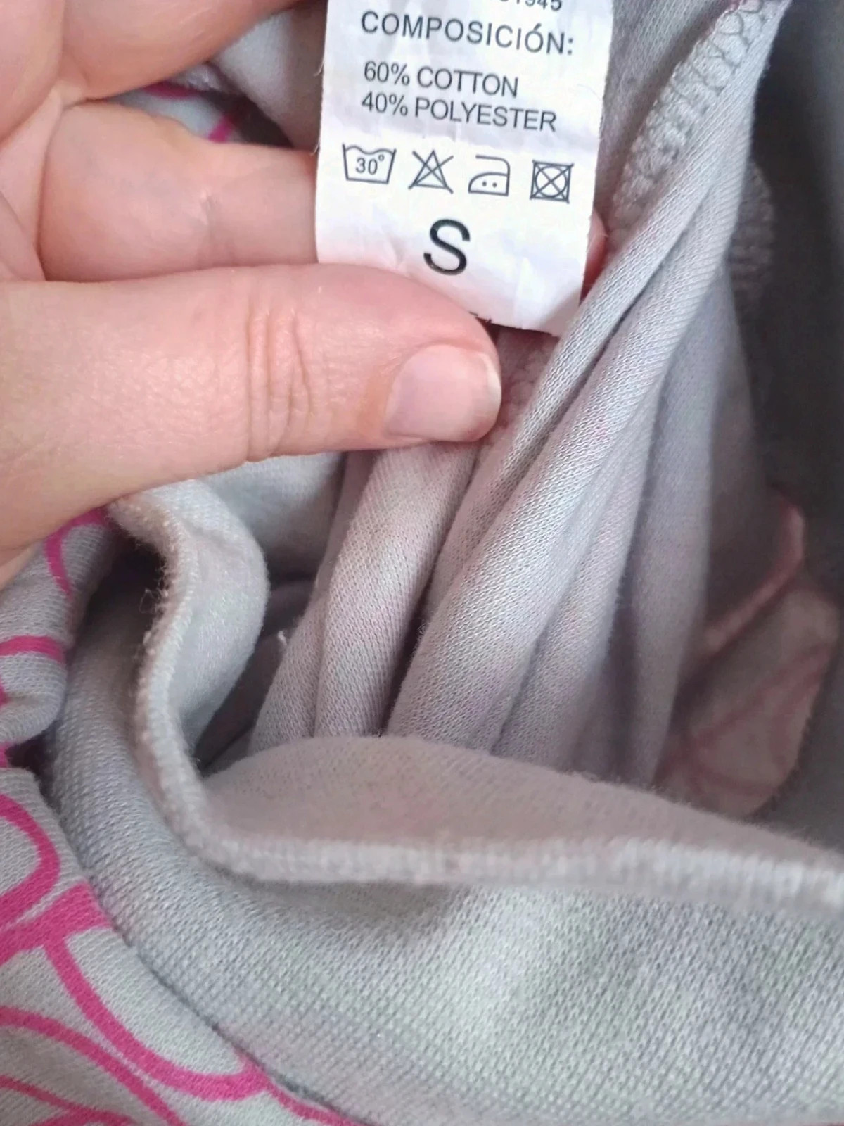Sudadera gris con capucha y estampado rosa Prinston Talla S – PRINSTON – taille S / 36 / 8 3
