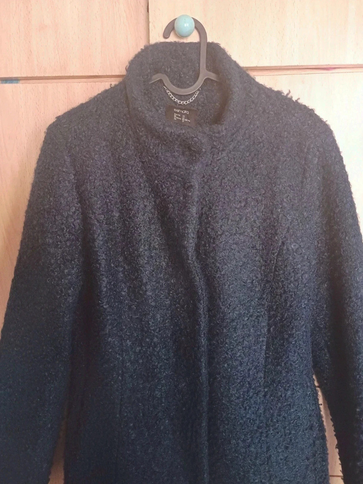 Abrigo de Lana Rizada Boucle Azul Marino Esmara talla 40 – Esmara – taille L / 40 / 12 3