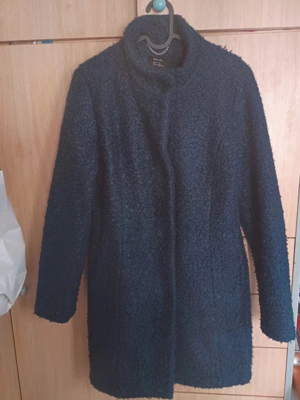Abrigo de Lana Rizada Boucle Azul Marino Esmara talla 40 – Esmara – taille L / 40 / 12 2