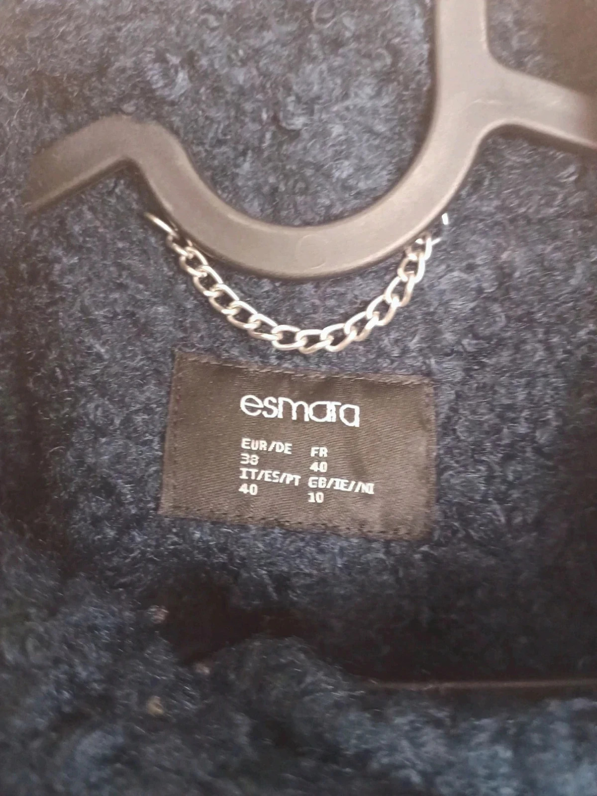 Abrigo de Lana Rizada Boucle Azul Marino Esmara talla 40 – Esmara – taille L / 40 / 12 5