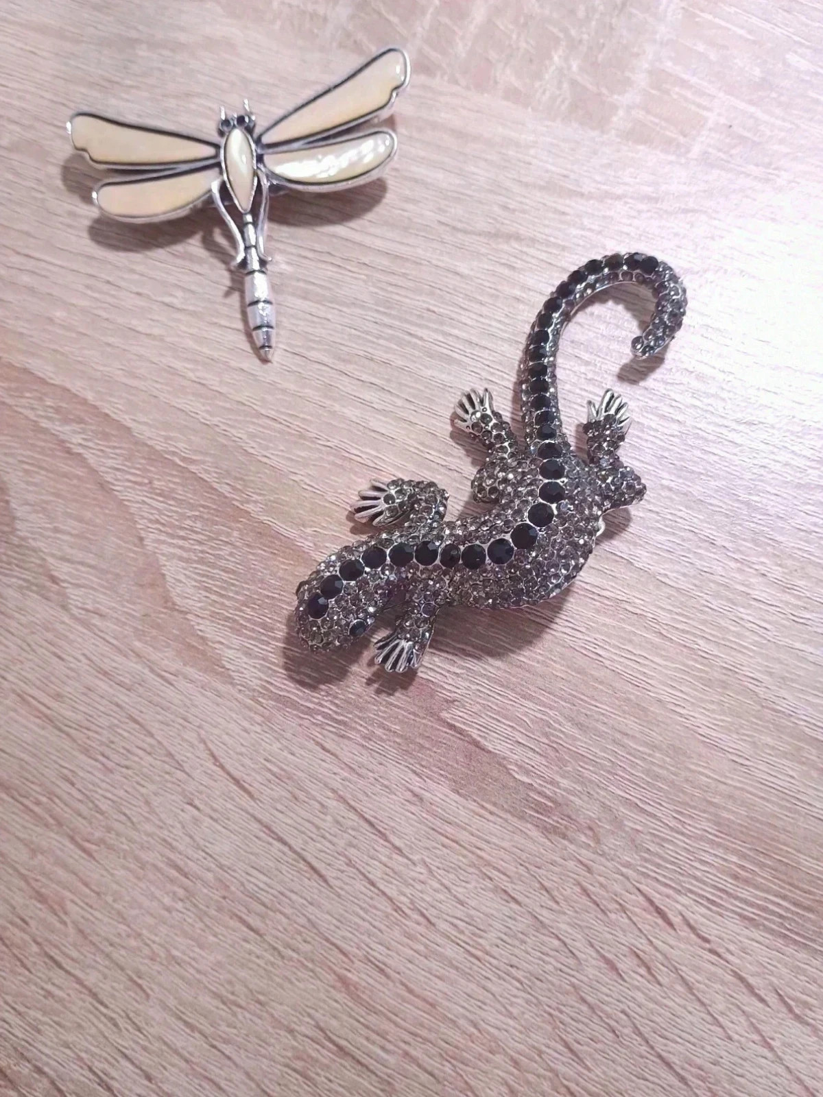 Lote de 3 broches: Cisne, Libélula y Lagarto Salamandra 3