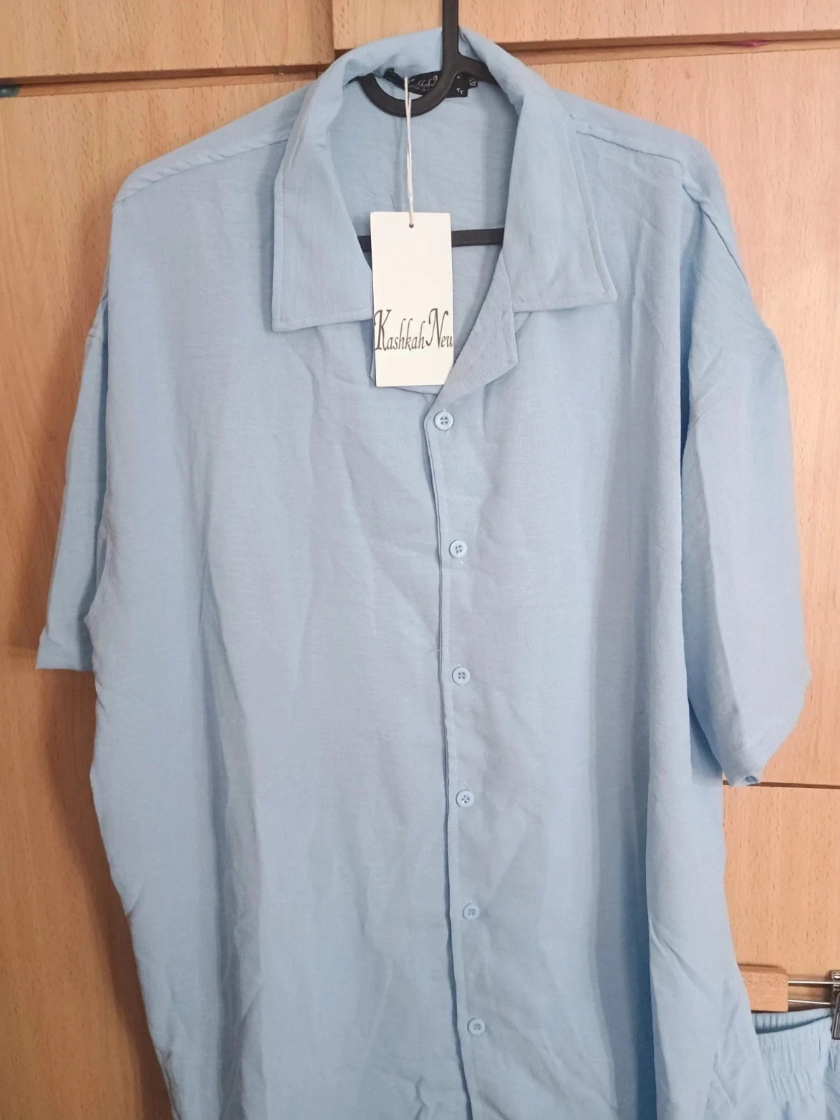 Conjunto 2 piezas verano Camisa + Bermudas Azul claro Talla 4XL – Kashkah New – taille 4XL 2