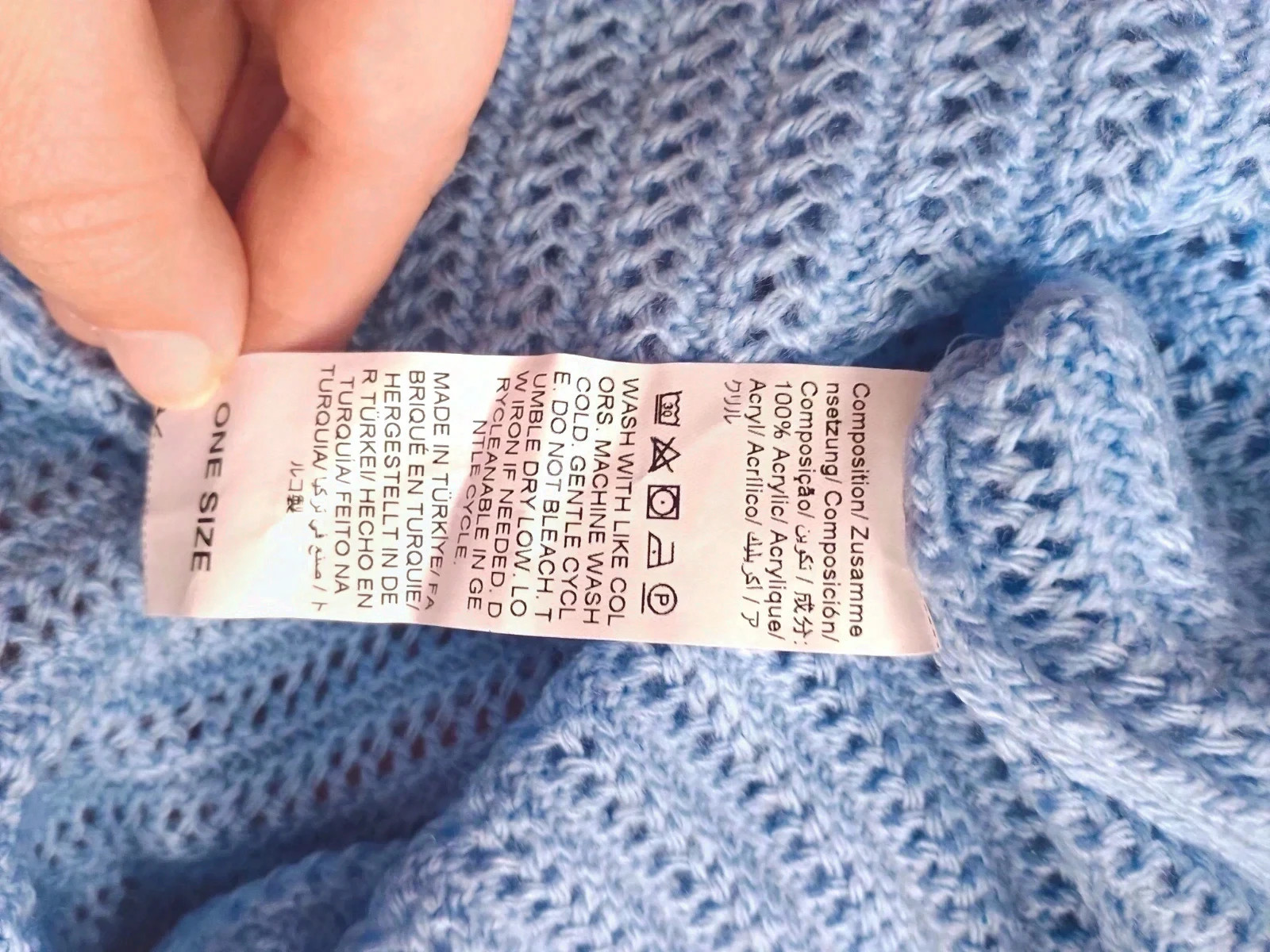 Jersey Calado Azul Celeste de Manga Media – taille Taille unique 5