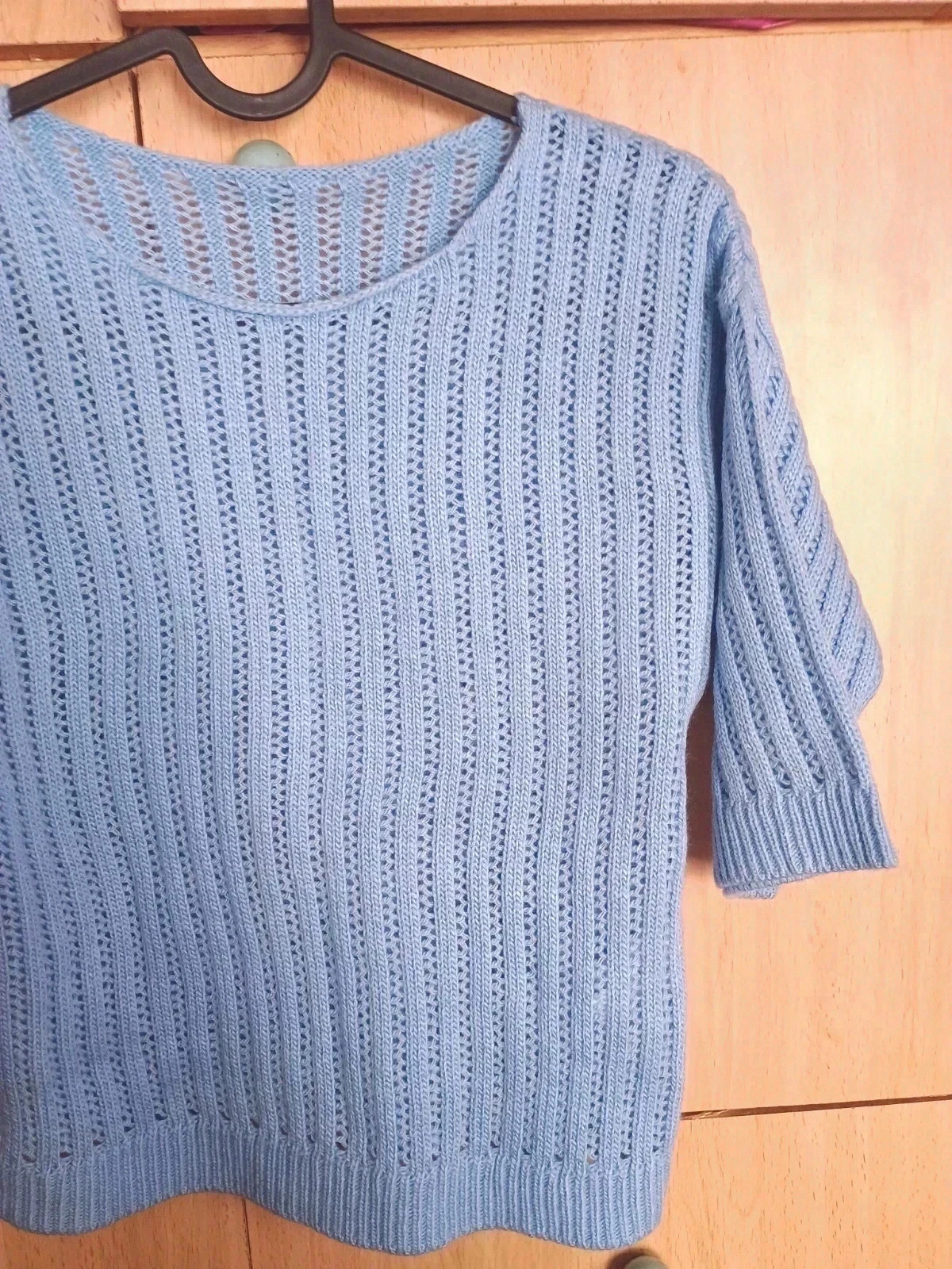 Jersey Calado Azul Celeste de Manga Media – taille Taille unique 3