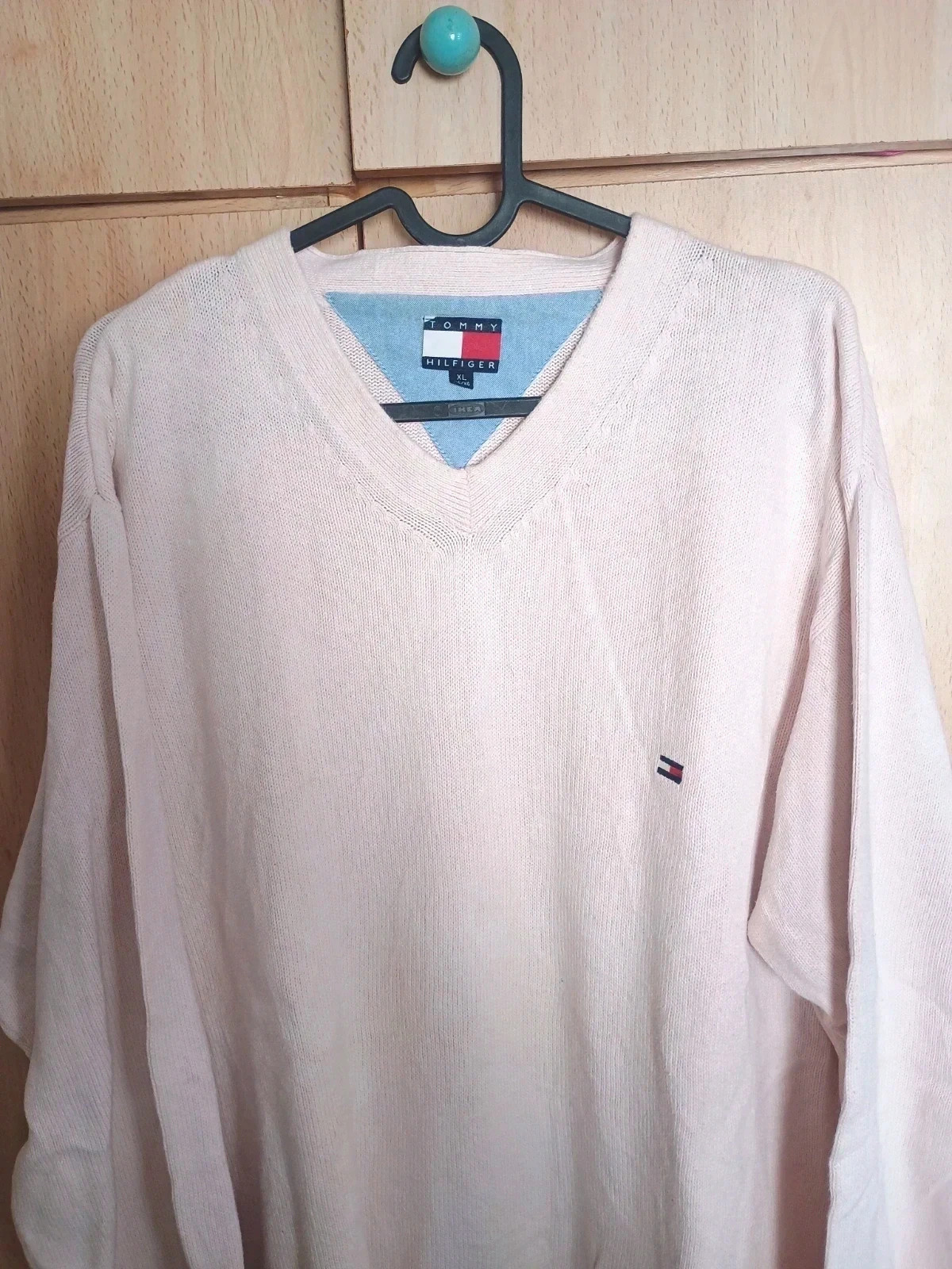Jersey Tommy Hilfiger rosa pastel de cuello en V Talla XL 100% Algodón – Tommy Hilfiger – taille XL 2