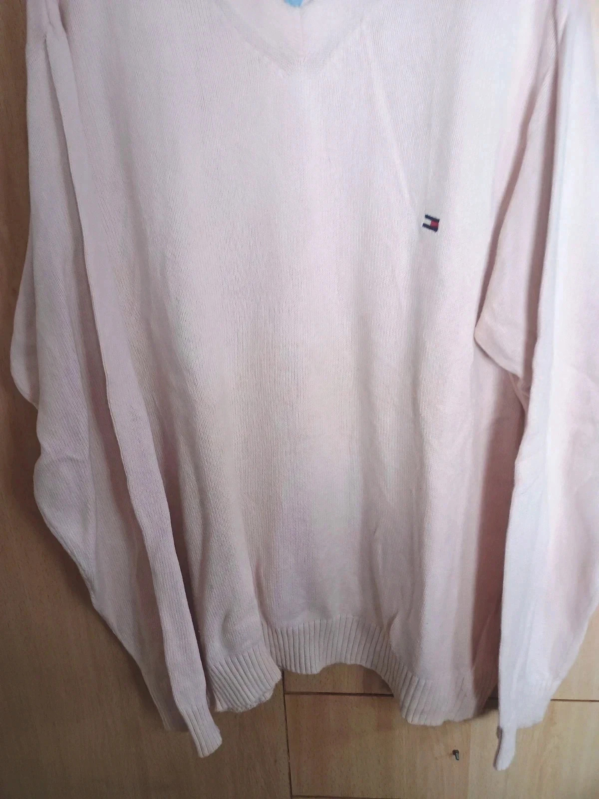 Jersey Tommy Hilfiger rosa pastel de cuello en V Talla XL 100% Algodón – Tommy Hilfiger – taille XL 3