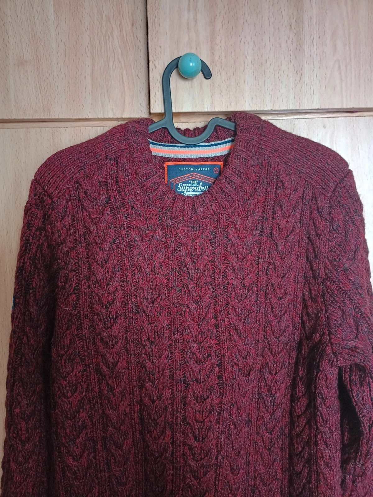 Jersey de punto trenzado granate Superdry -Talla M – Superdry – taille M 2