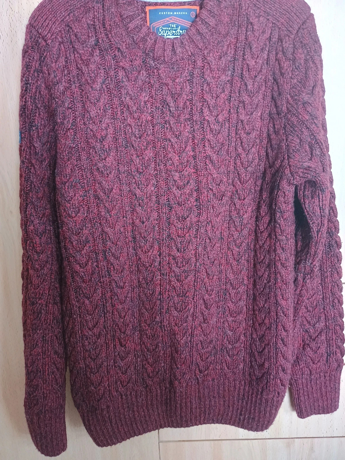 Jersey de punto trenzado granate Superdry -Talla M – Superdry – taille M 4