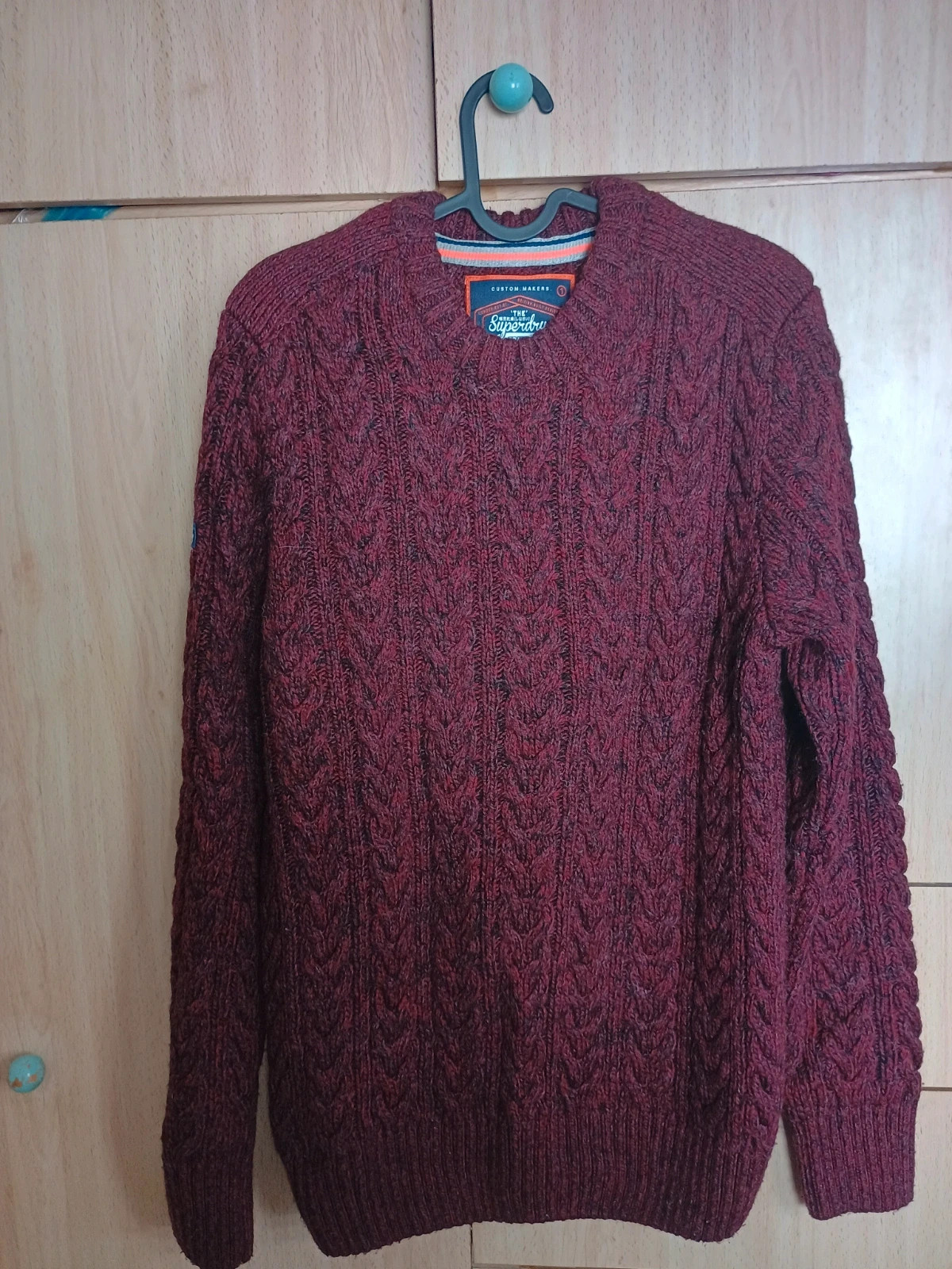 Jersey de punto trenzado granate Superdry -Talla M