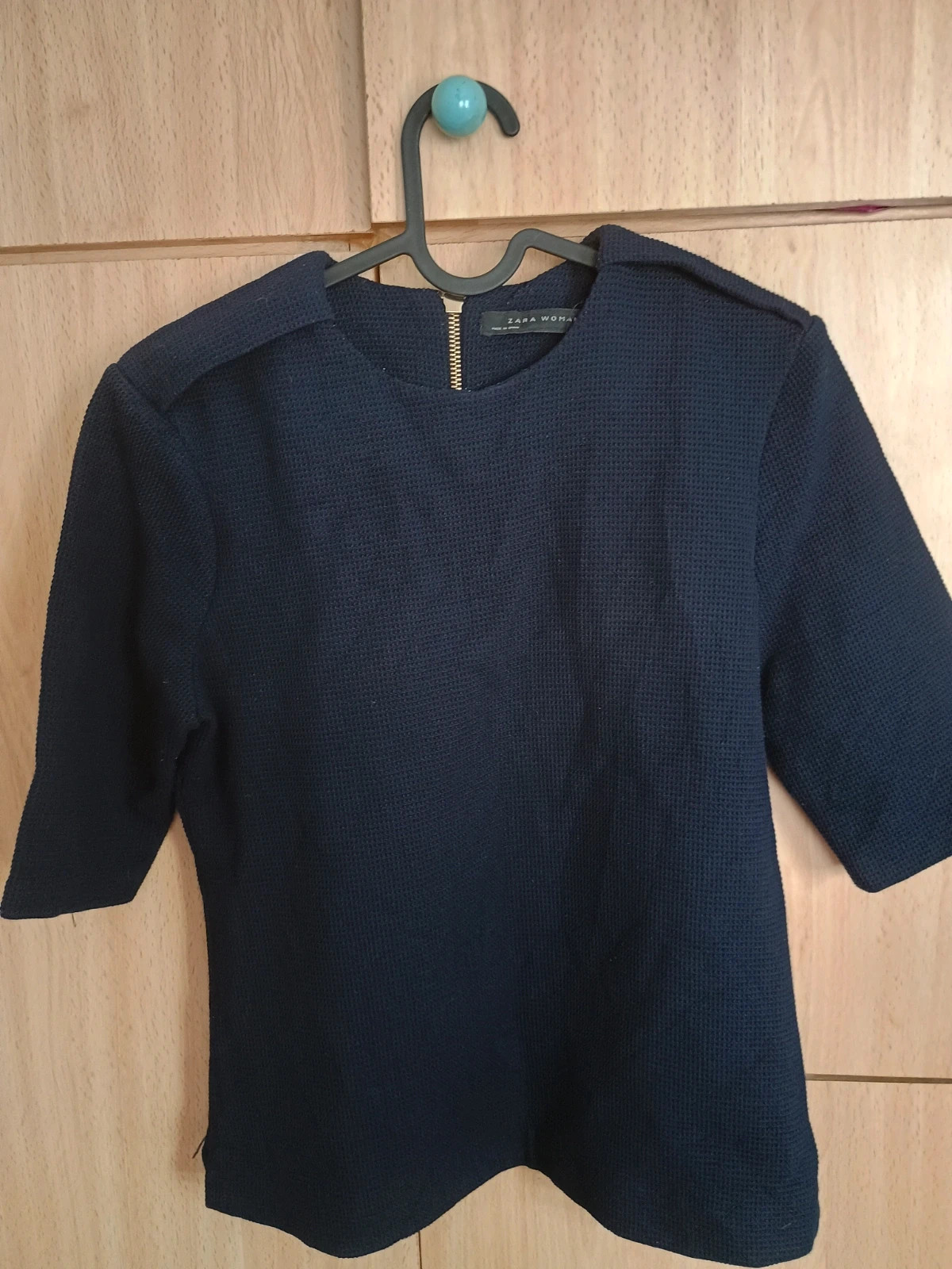 Blusa Azul Marino Texturizada Zara Woman Talla M con Cremallera Dorada – Zara Woman – taille S / 36 / 8 2