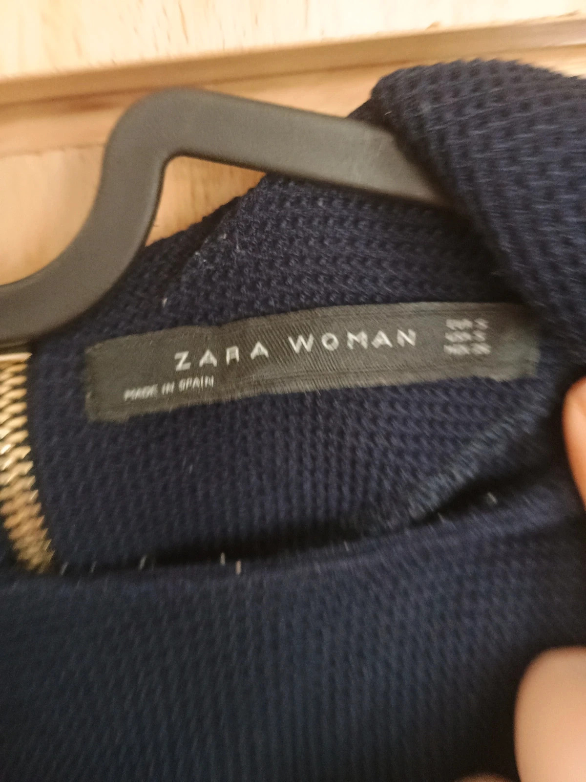Blusa Azul Marino Texturizada Zara Woman Talla M con Cremallera Dorada – Zara Woman – taille S / 36 / 8 3