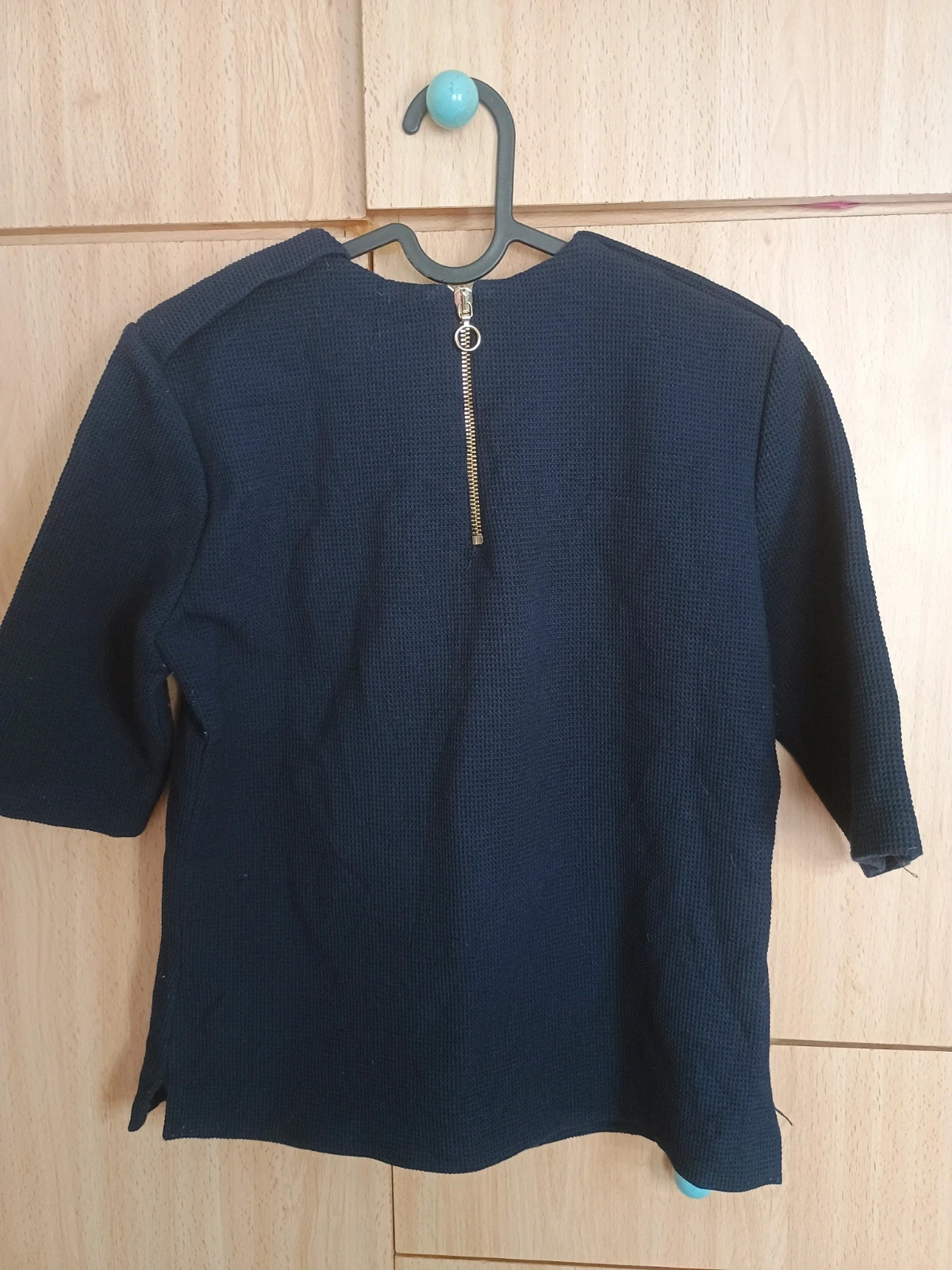 Blusa Azul Marino Texturizada Zara Woman Talla M con Cremallera Dorada – Zara Woman – taille S / 36 / 8 4