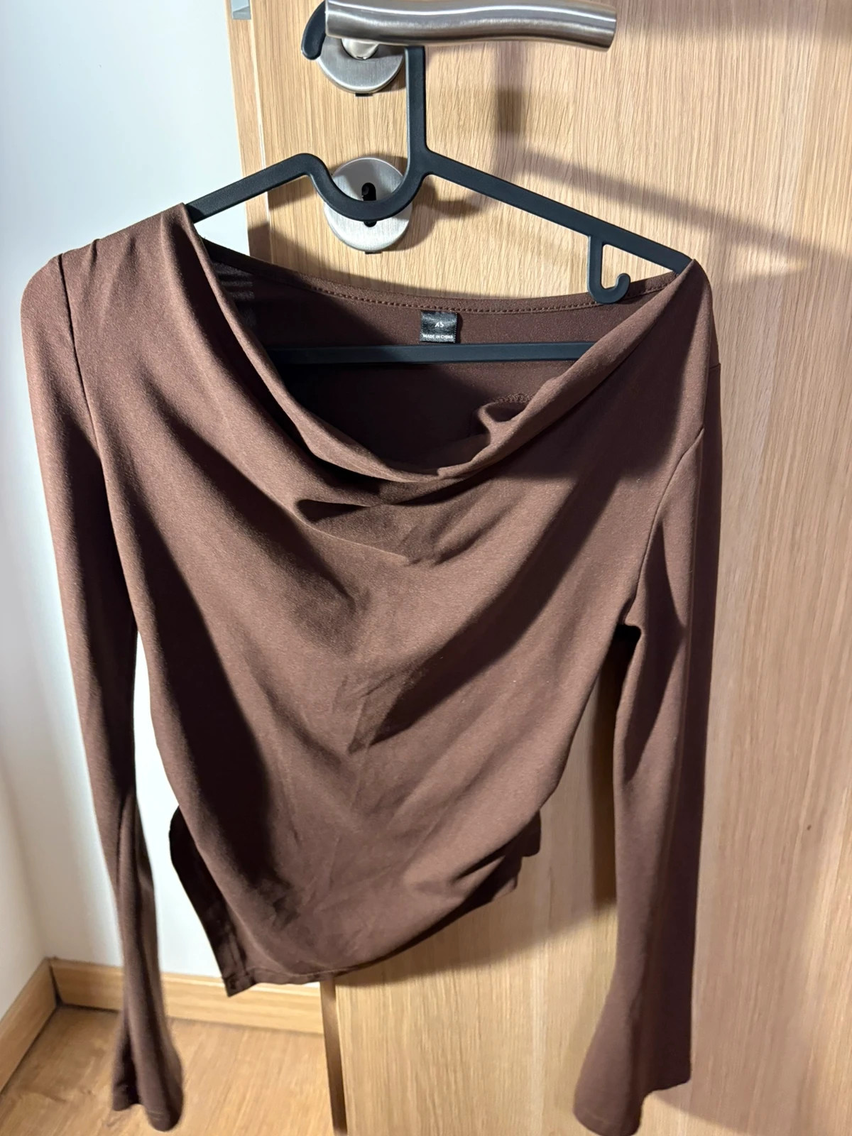 Haut marron à col drapé – Shein – taille XS / 34 / 6 2