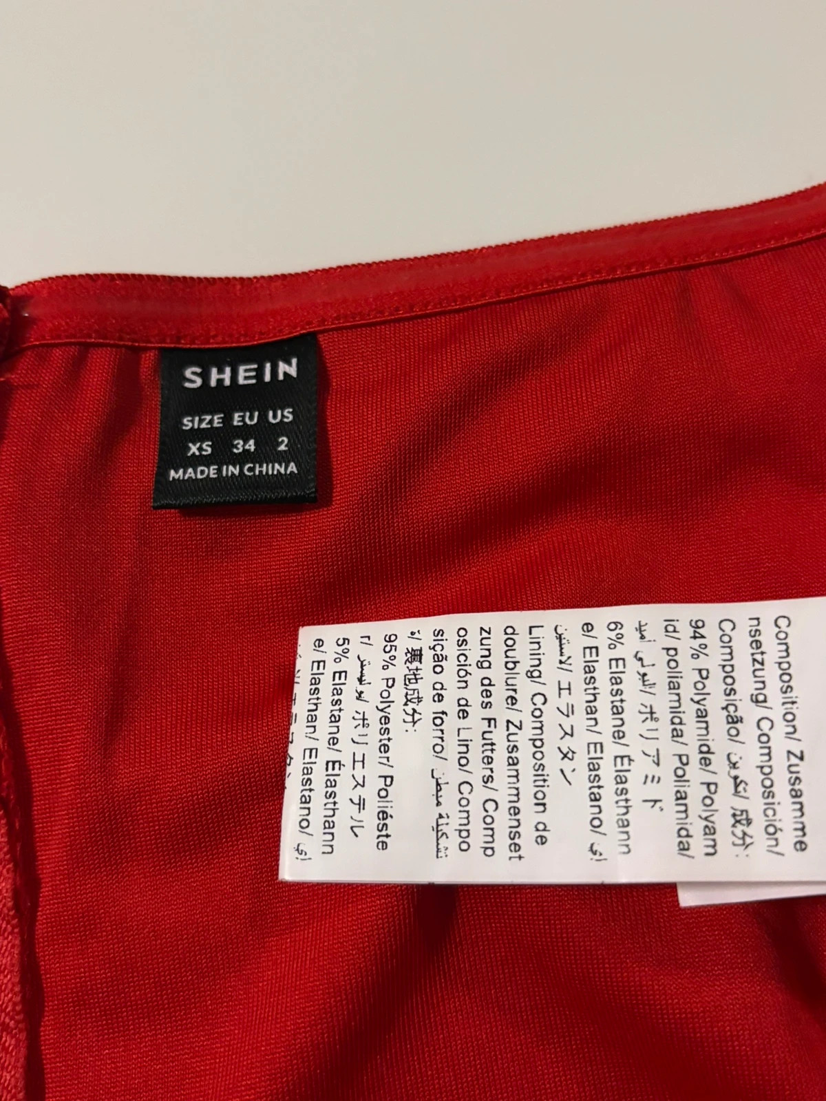 Top rouge – Shein – taille XS / 34 / 6 5