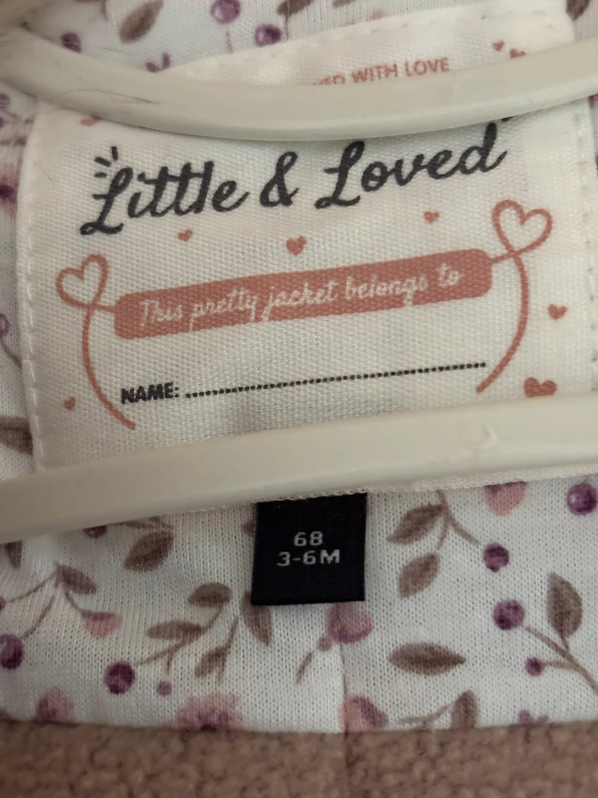 Manteau bébé rose poudré avec détails cœur et fausse fourrure – LittleLove – taille 3-6 mois / 62 cm 4