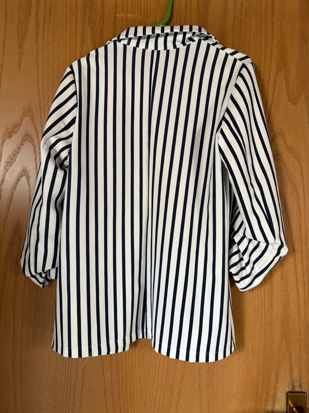 Blazer bleu foncé à rayures blanches – Glamour – taille M / 38 / 10 3
