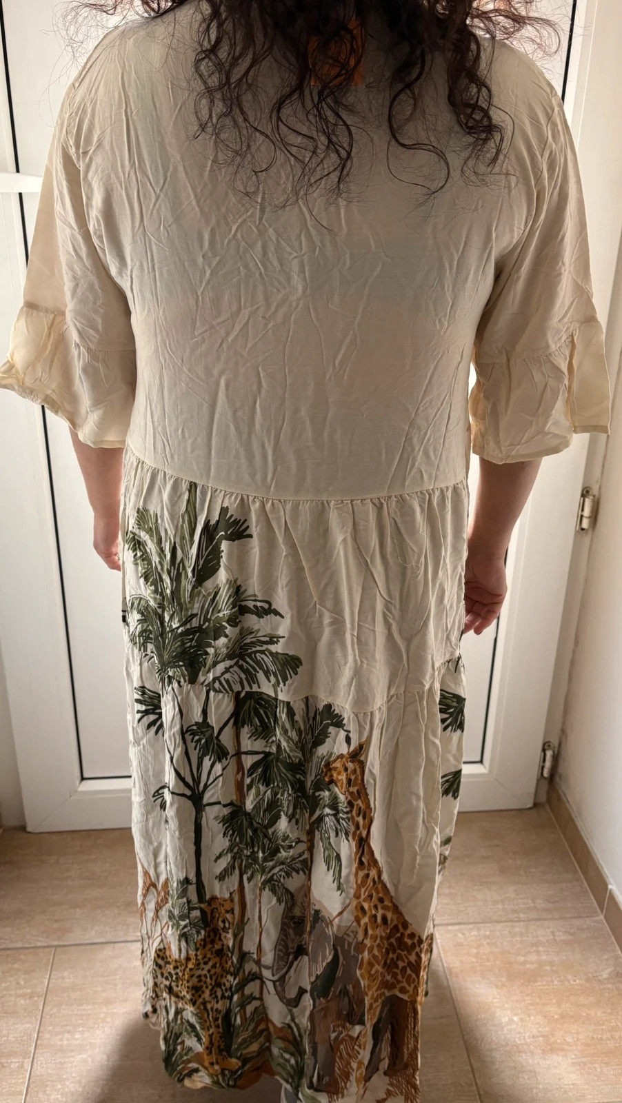 Robe longue bohème tropicale blanche 🌿🦒 – chali – taille M / 38 / 10 2