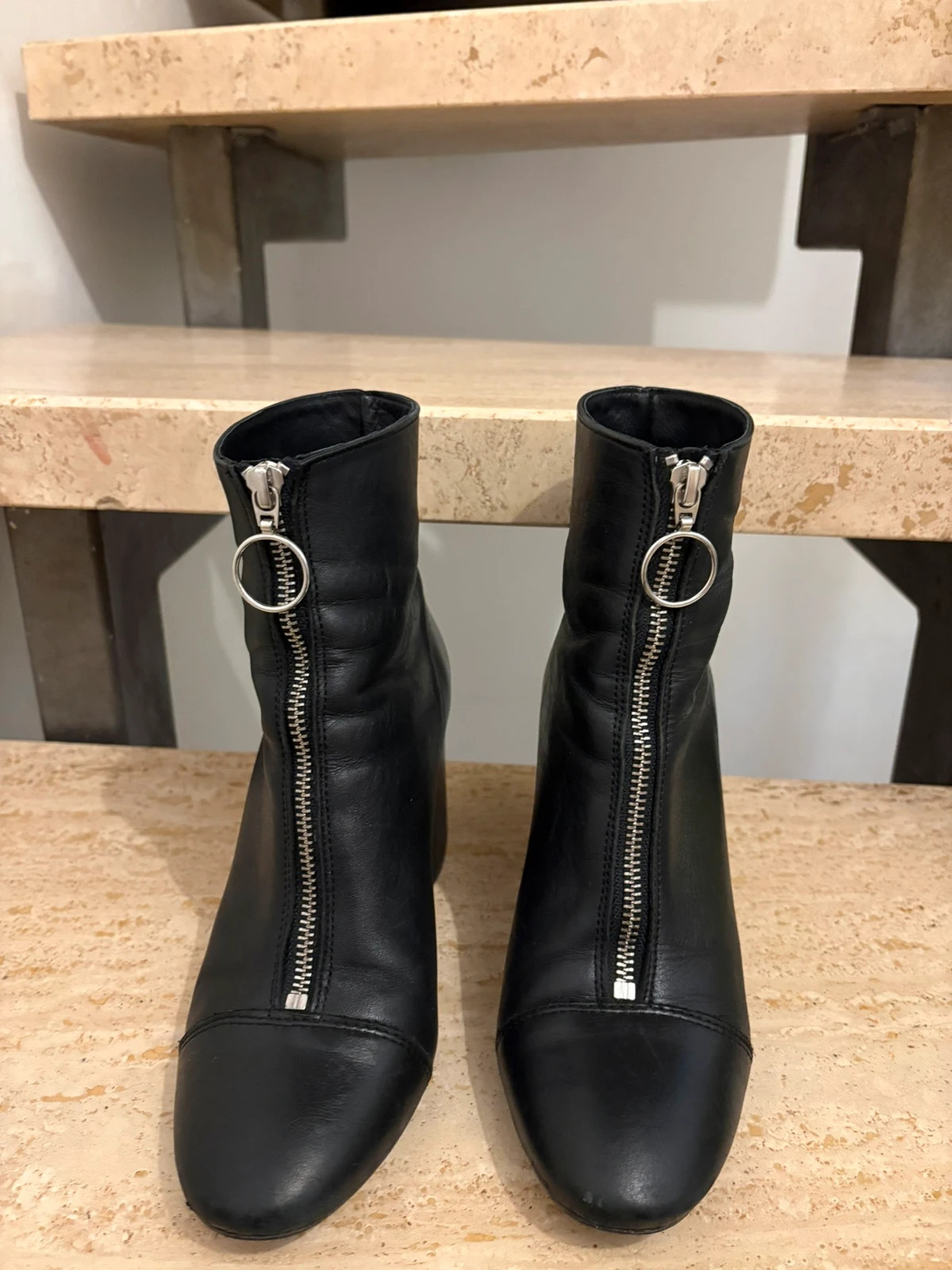 Bottines noires tendance avec fermeture éclair – Premium Collection – taille 37 2