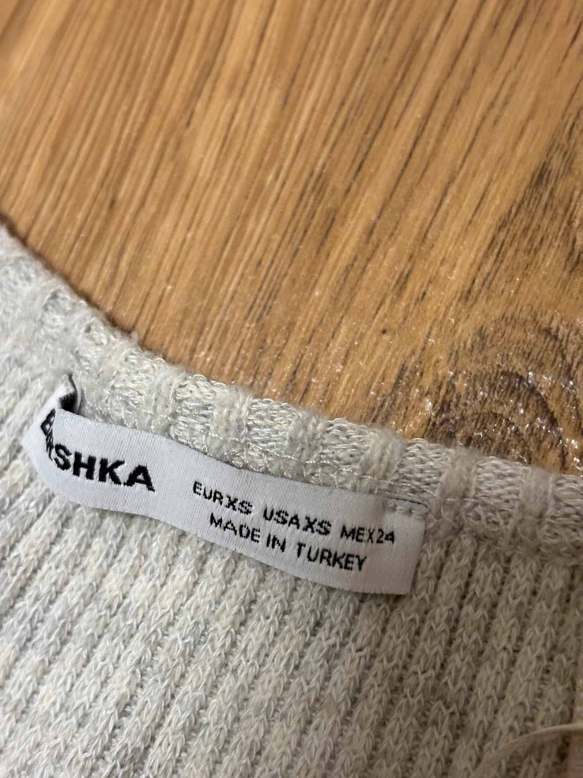 Pull gris clair à manches longues – Bershka – taille XS / 34 / 6 4