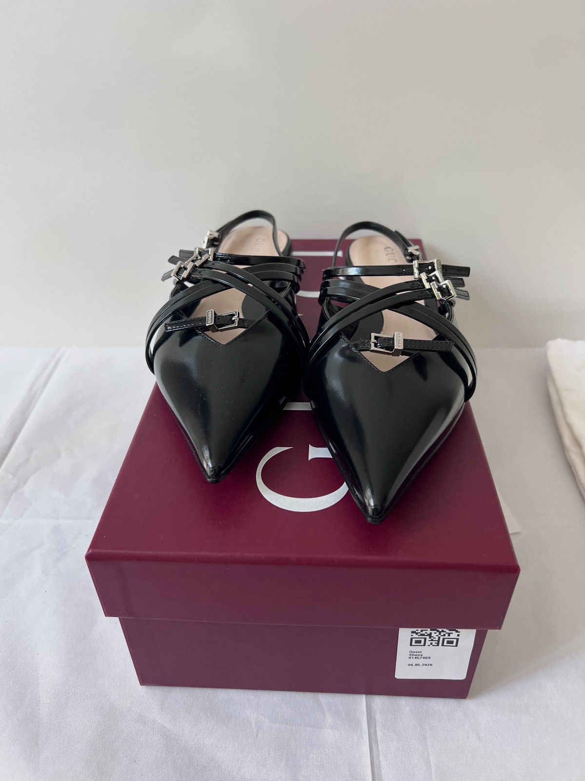 Mules Slingback Gucci en Cuir Vernis Noir – Gucci – taille EU 36 5