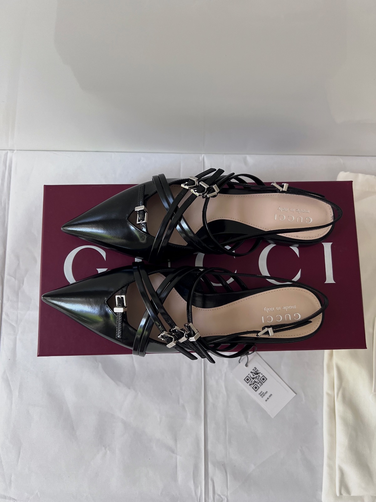 Mules Slingback Gucci en Cuir Vernis Noir – Gucci – taille EU 36 3