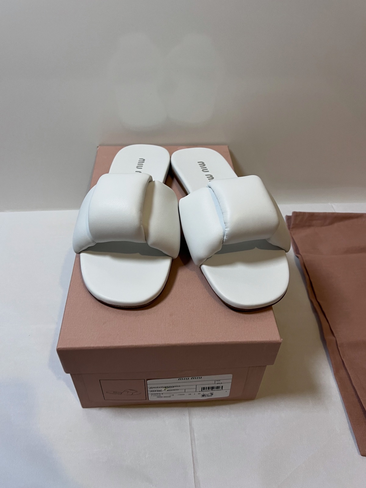 Mules en cuir Miu Miu blanches – Miu Miu – taille EU 37 5