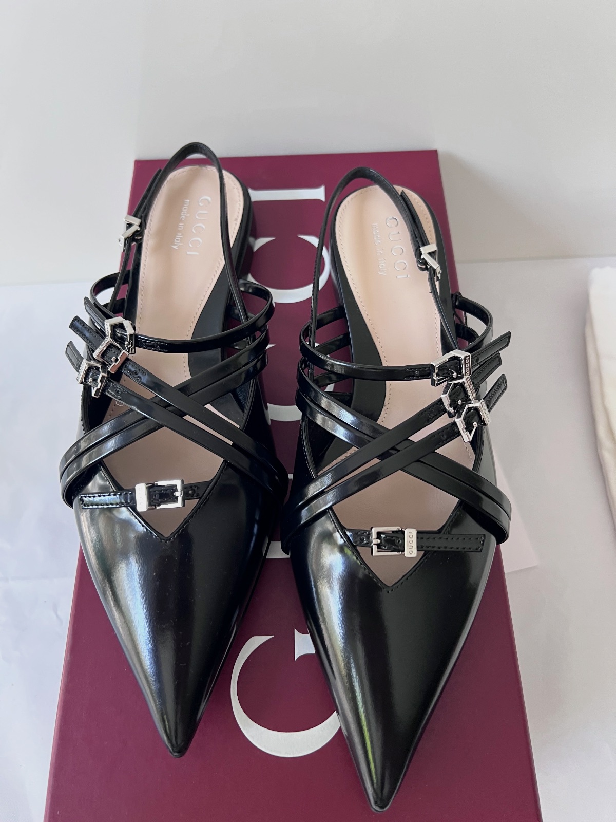 Mules Slingback Gucci en Cuir Vernis Noir – Gucci – taille EU 36 6