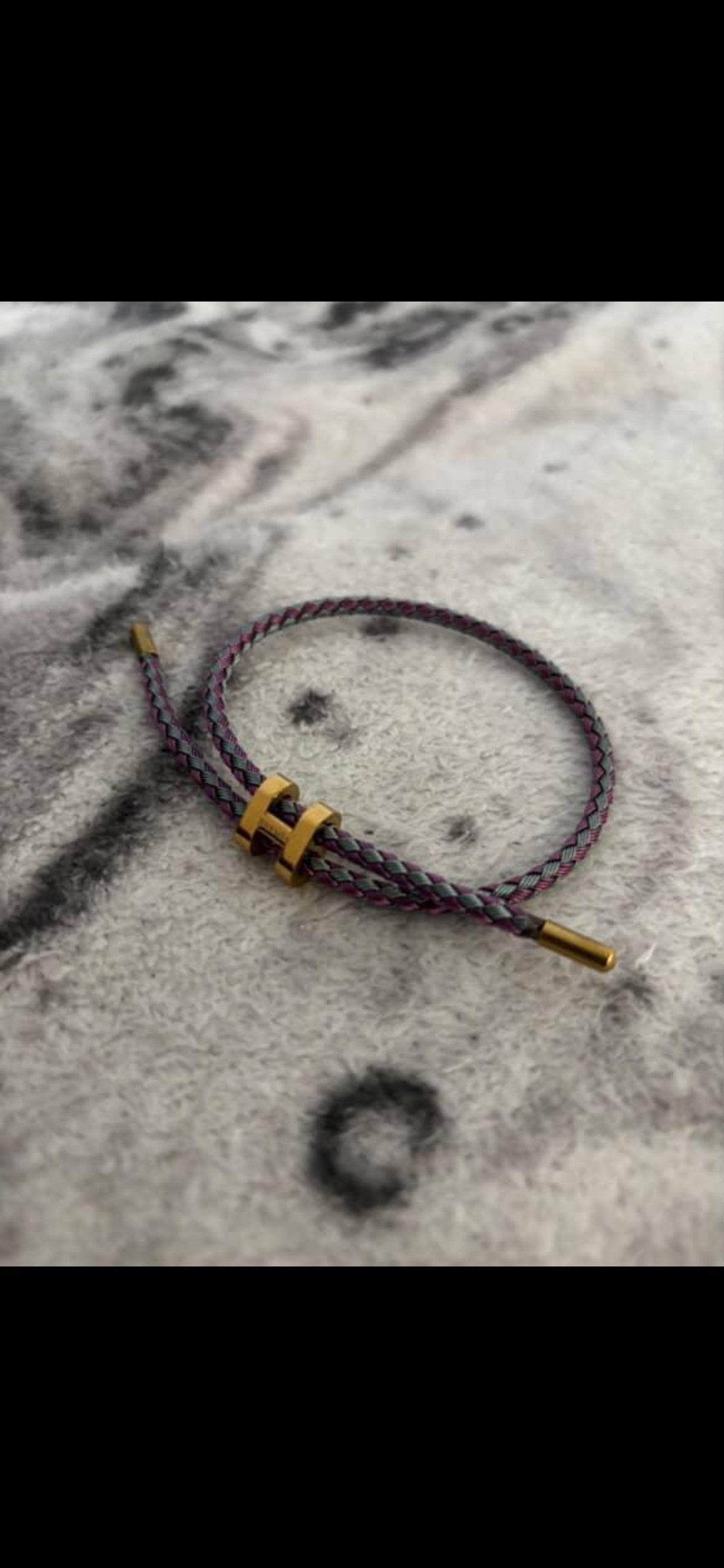 Bracelet tressé ajustable lettre H