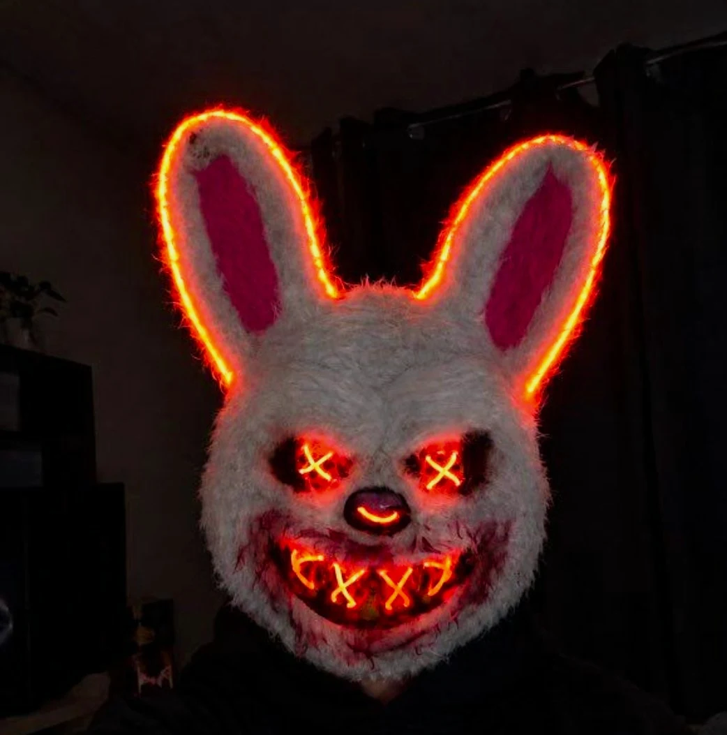Masque halloween lapin a led