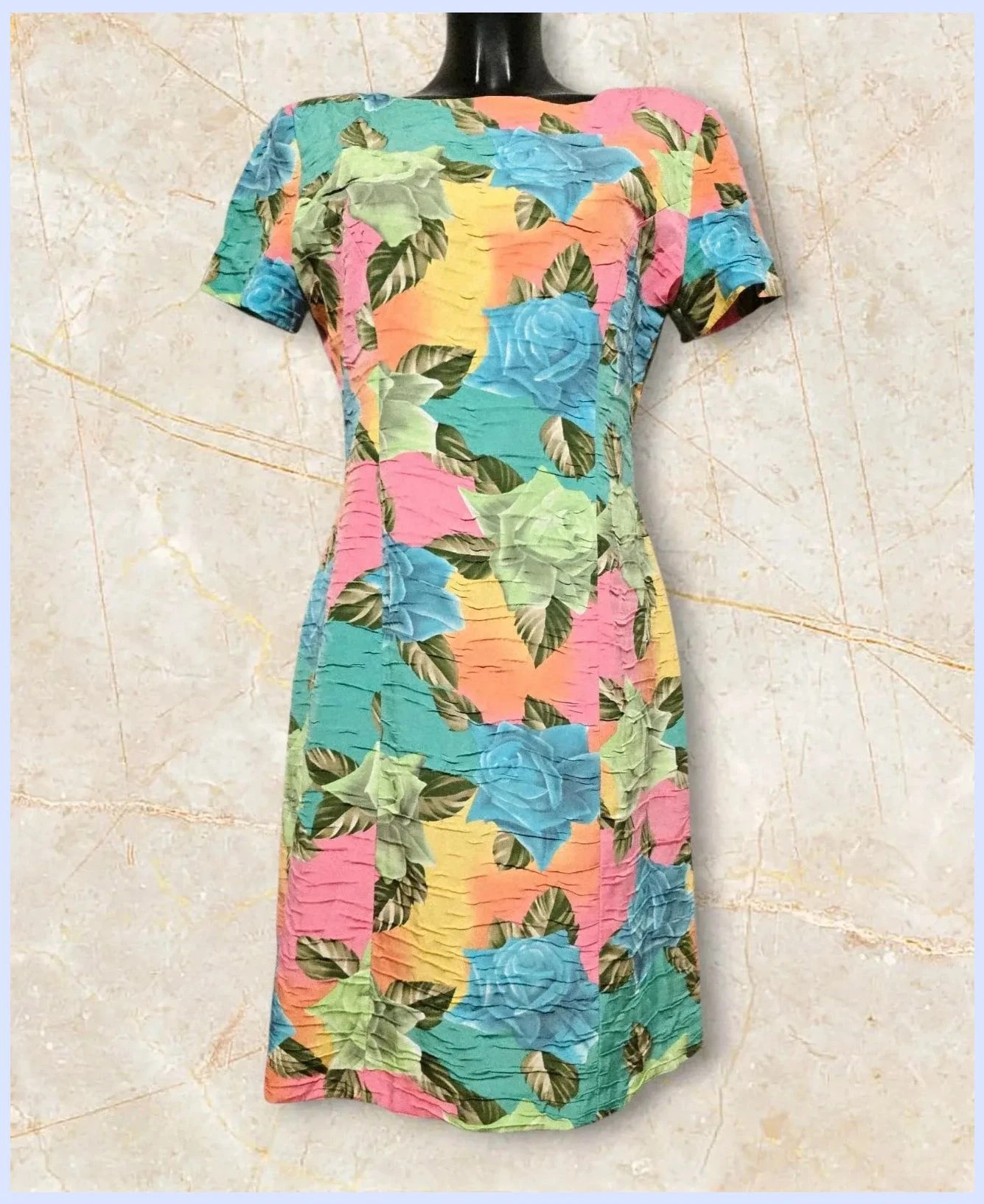 Vestido floreado vintage – Vintage Dressing – taille M / 38 / 10
