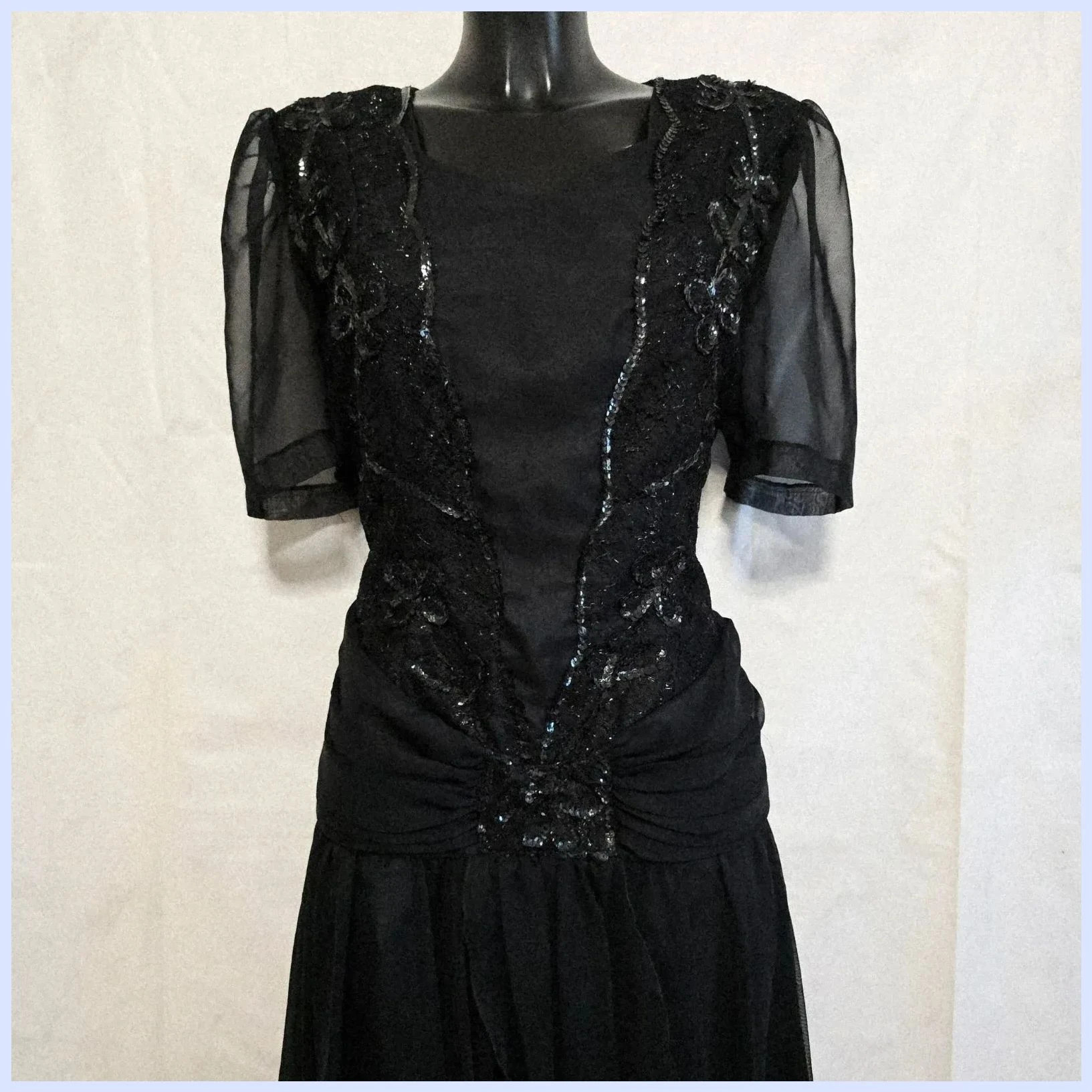 Elegante vestido negro de fiesta – Vintage Dressing – taille 4XL / 48 / 20 4