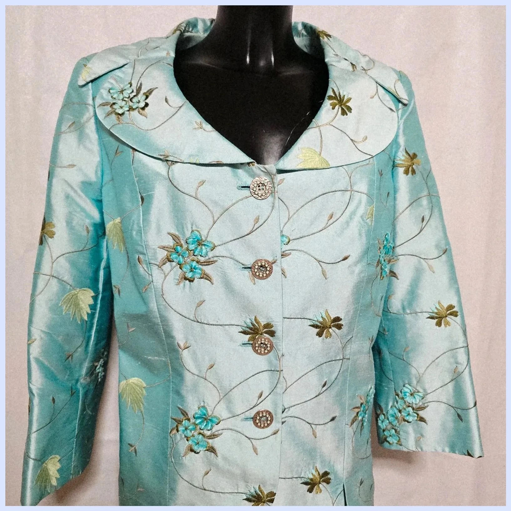 Elegante traje de seda – Vintage Dressing – taille XXXL / 46 / 18 2