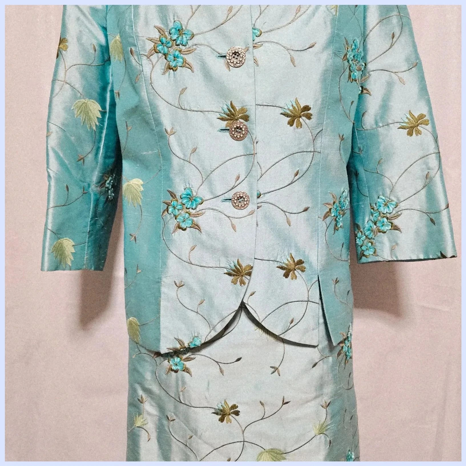 Elegante traje de seda – Vintage Dressing – taille XXXL / 46 / 18 4