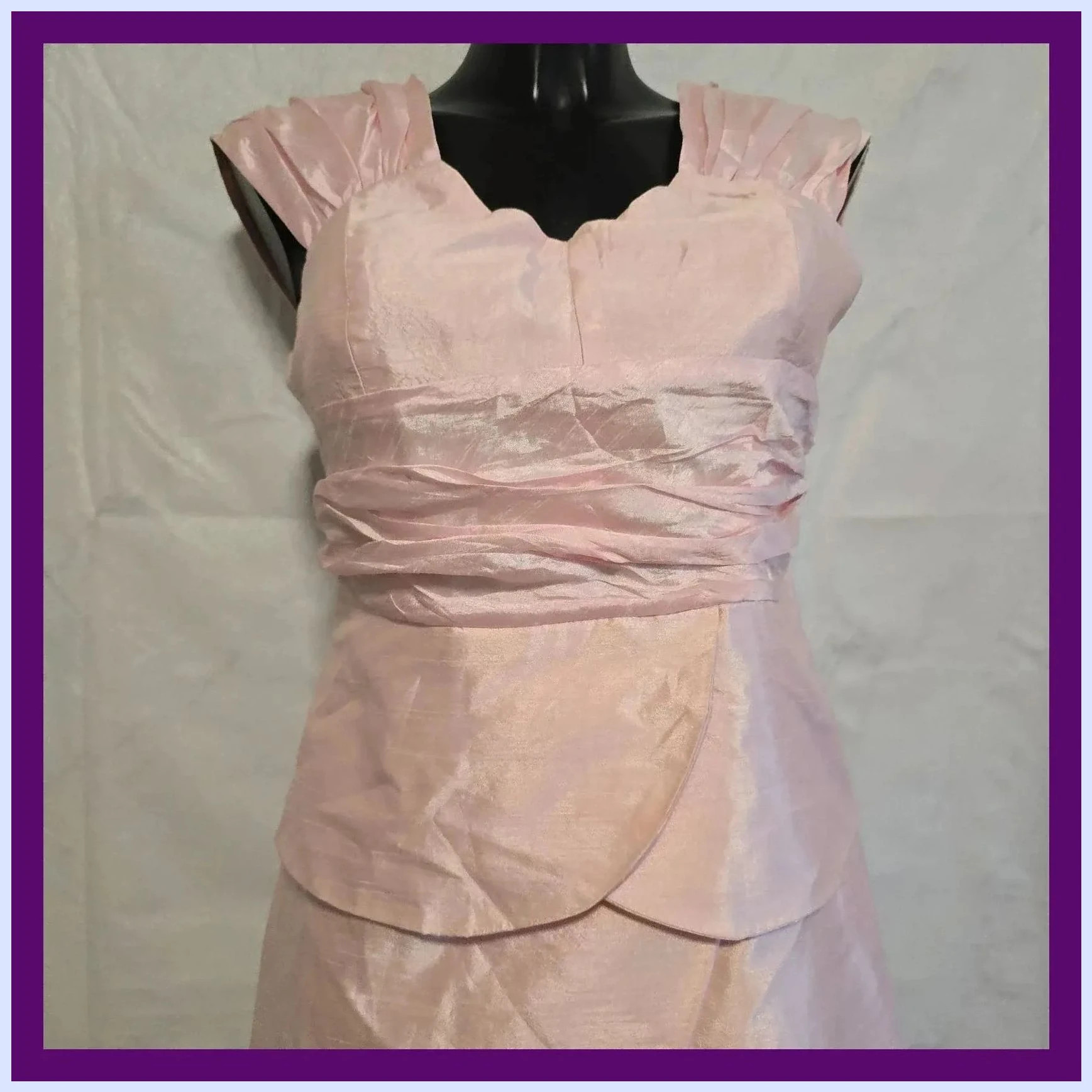 Vestido cóctel capas satinado – Vintage Dressing – taille L / 40 / 12 2