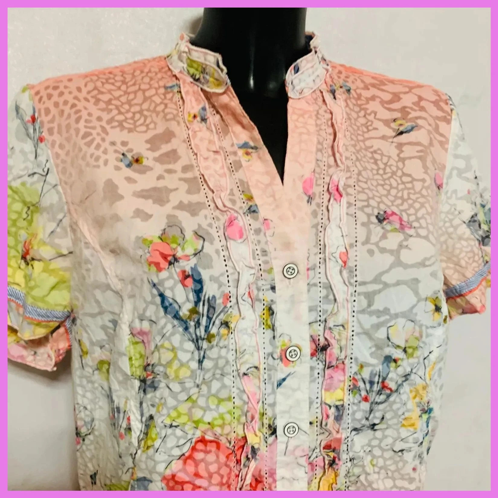 Blusa estampada talla 40 – Just White by SE – taille L / 40 / 12 3