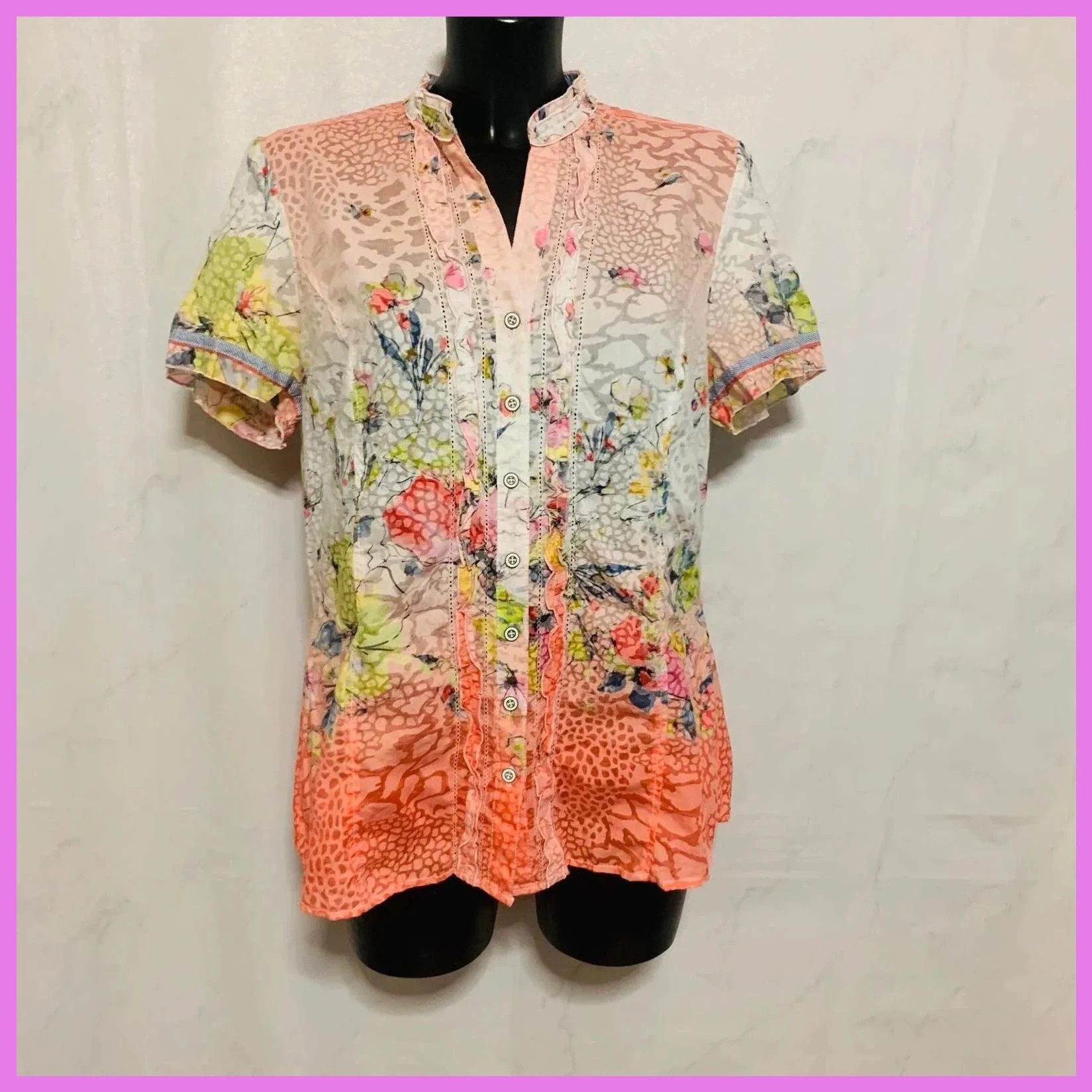 Blusa estampada talla 40 – Just White by SE – taille L / 40 / 12