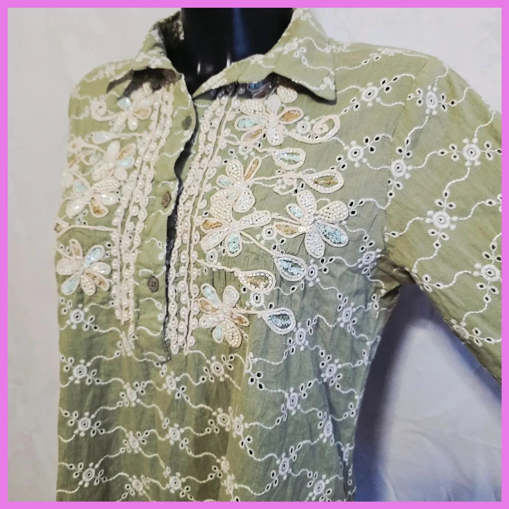Blusa bordada 100% Algodón – Iconique – taille XL / 42 / 14 5