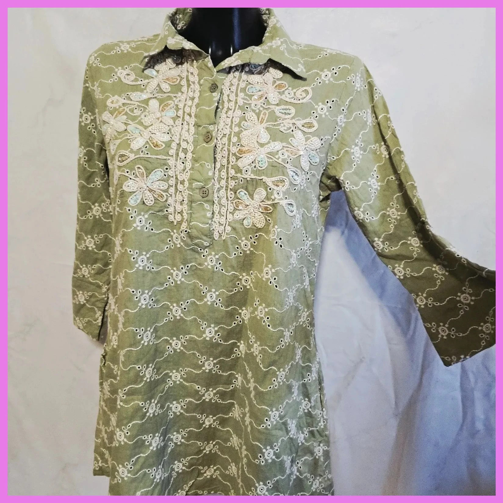 Blusa bordada 100% Algodón – Iconique – taille XL / 42 / 14 3