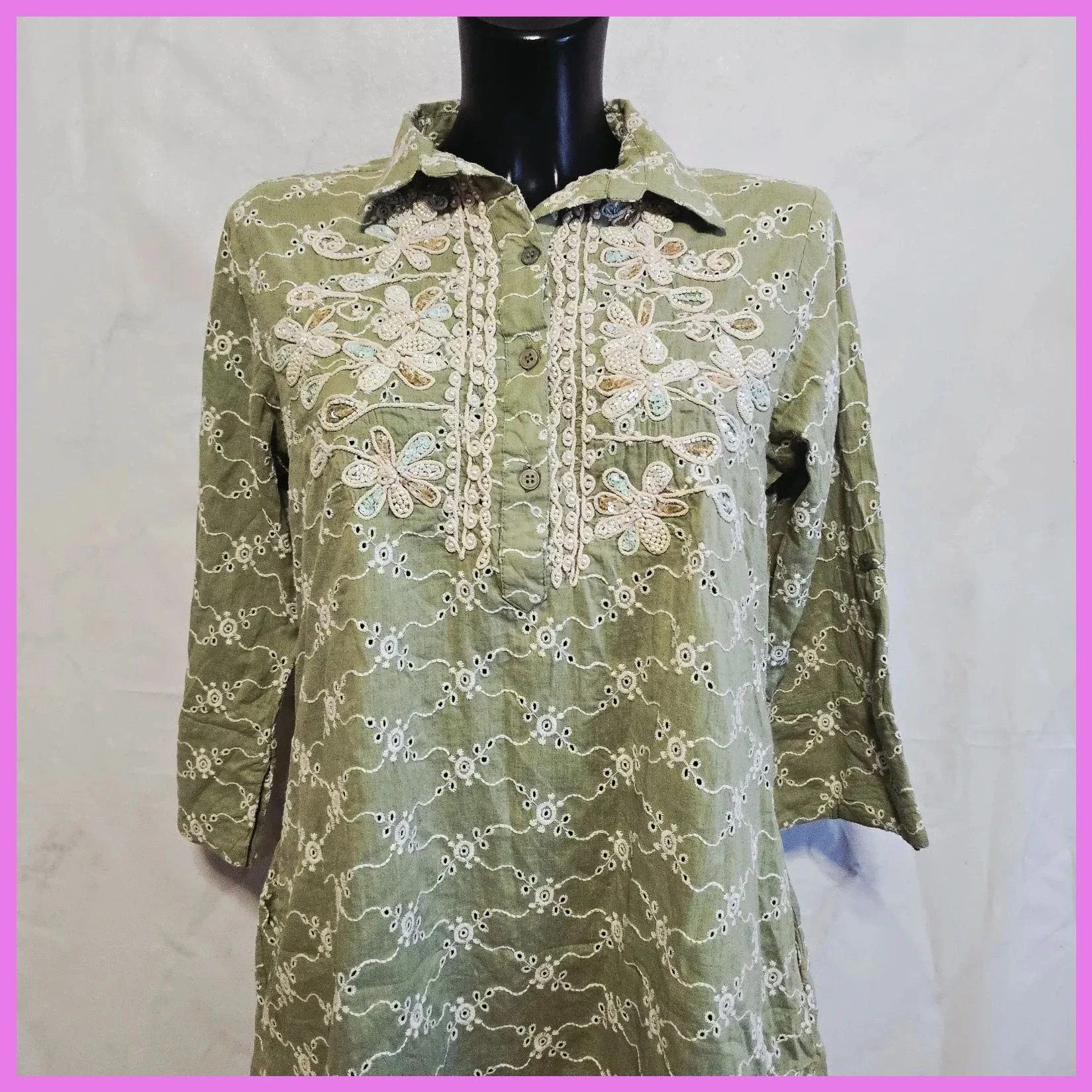 Blusa bordada 100% Algodón – Iconique – taille XL / 42 / 14 2