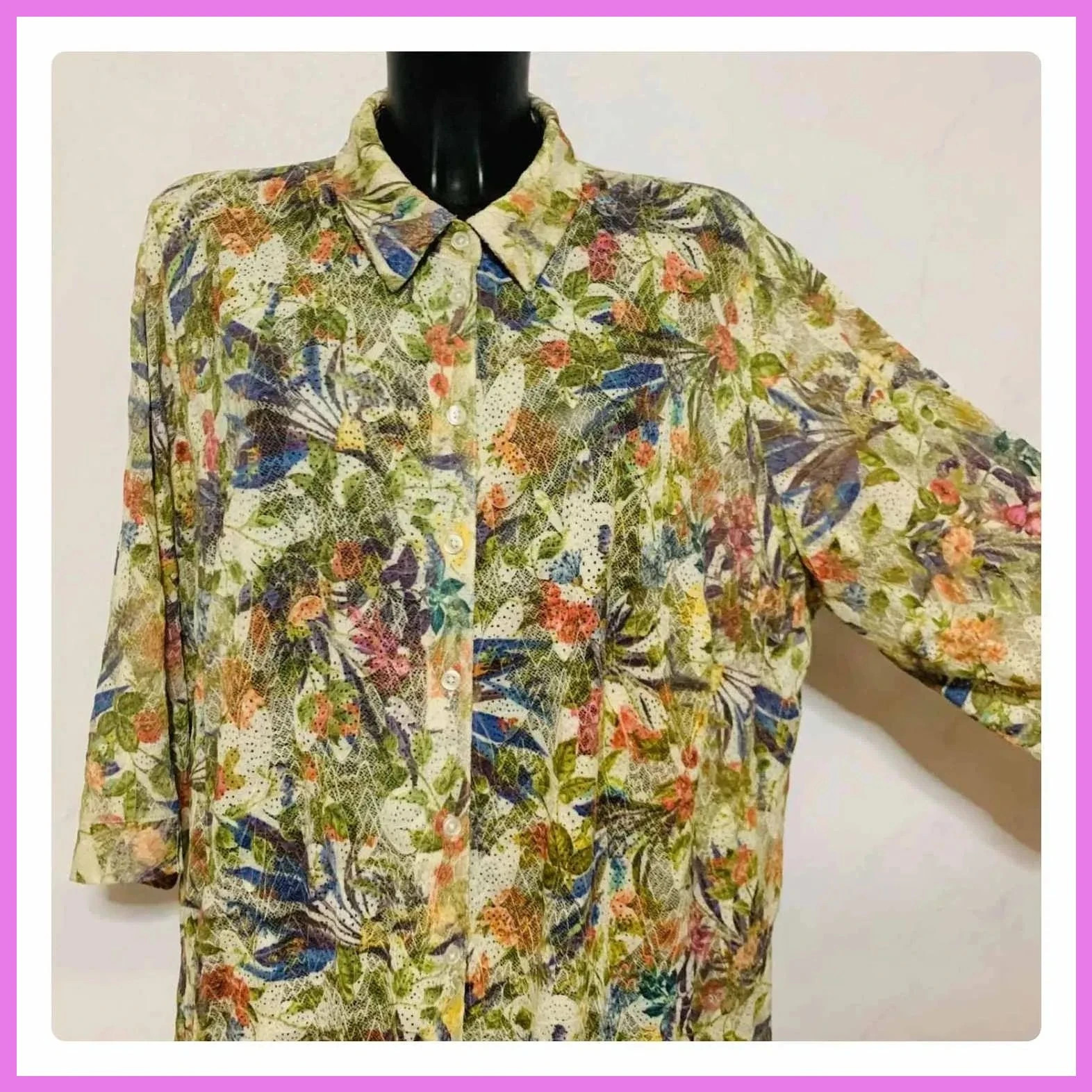 Blusa floreada talla 56 – Vintage Dressing – taille 8XL / 56 / 28 2