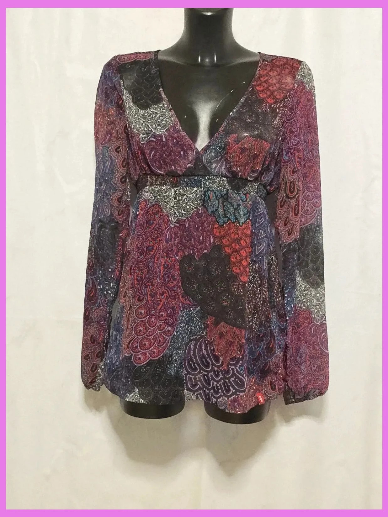 Blusa fina estampada talla 36 – EDC by Esprit – taille S / 36 / 8