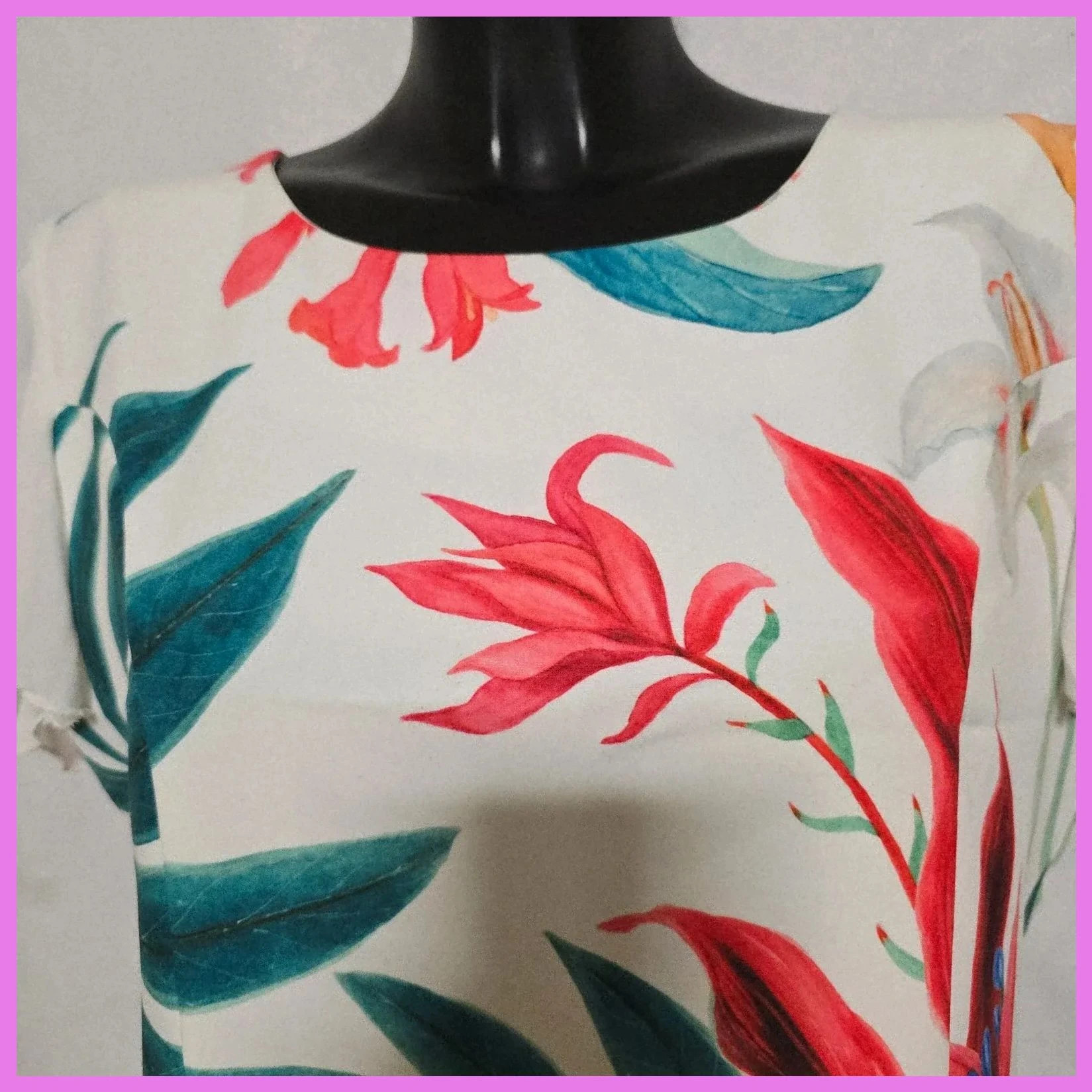 Vestido floreado 56 cm de ancho sisa – Esencias de mujer – taille XL / 42 / 14 2