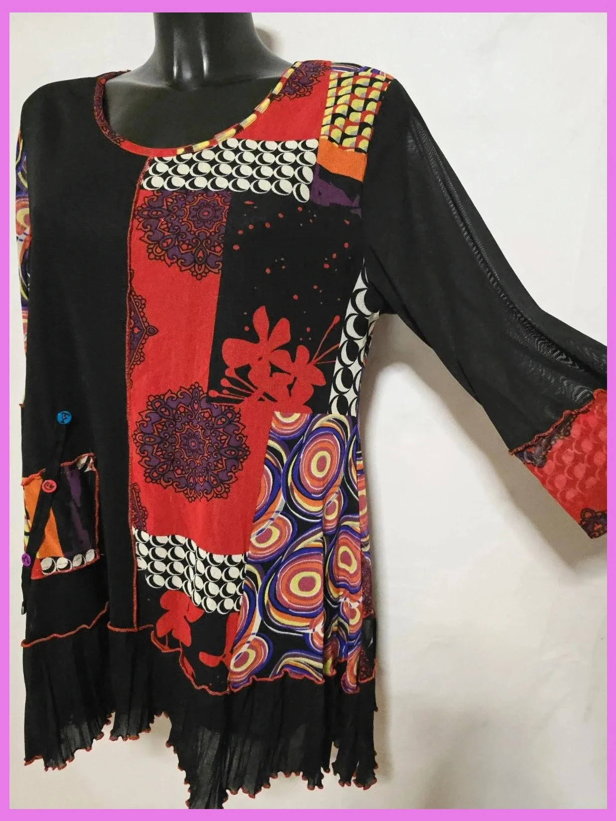 Vestido estampado 58 cm de sisa – Purplerose – taille XXL / 44 / 16 2