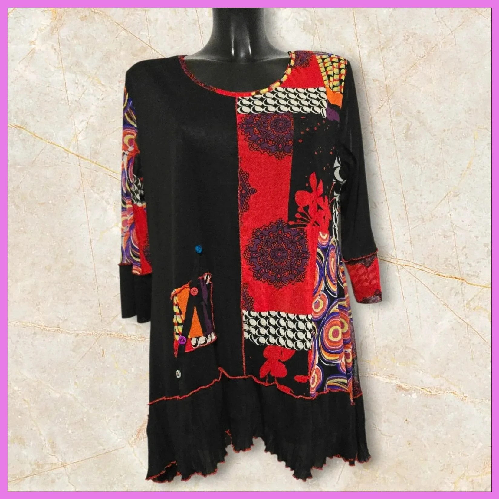 Vestido estampado 58 cm de sisa – Purplerose – taille XXL / 44 / 16