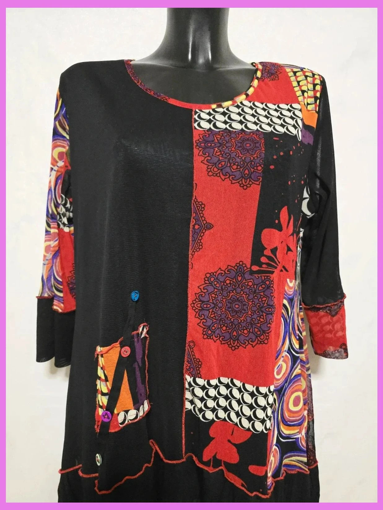 Vestido estampado 58 cm de sisa – Purplerose – taille XXL / 44 / 16 3