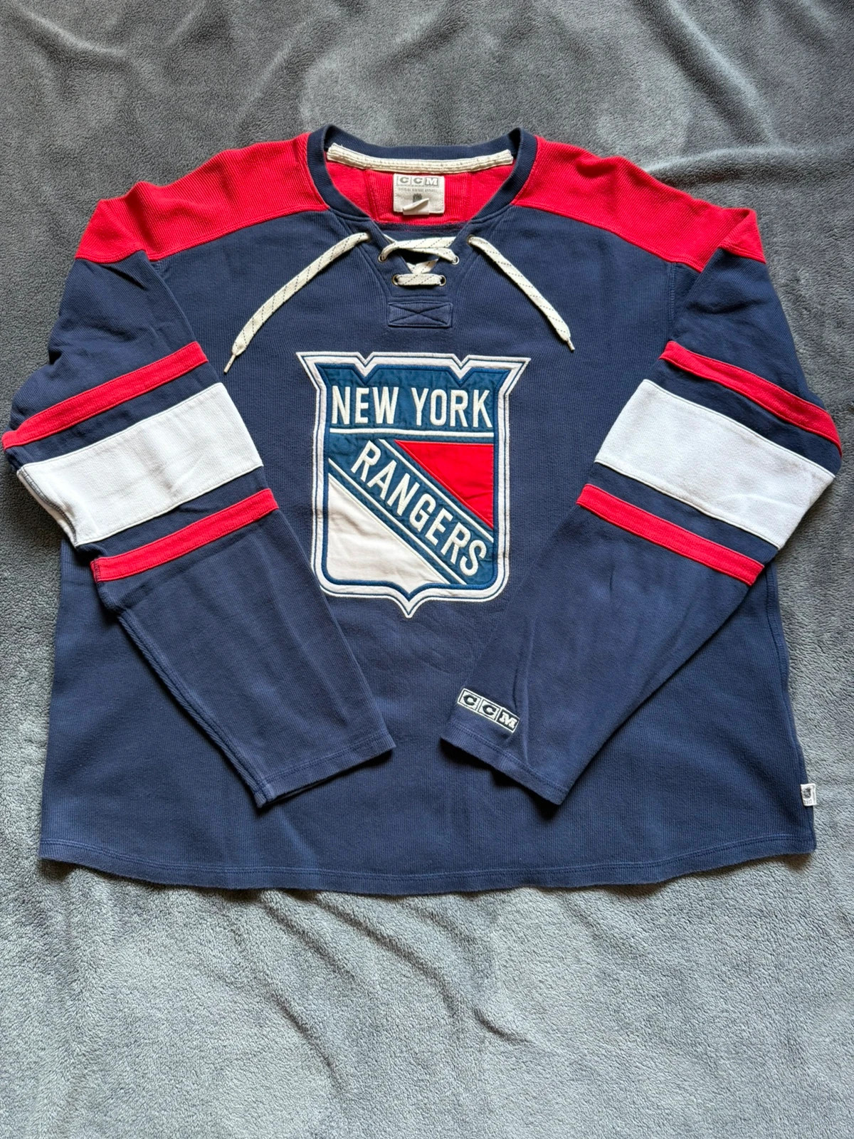 Maillot Vintage CCM des New York Rangers NHL à lacets en XL