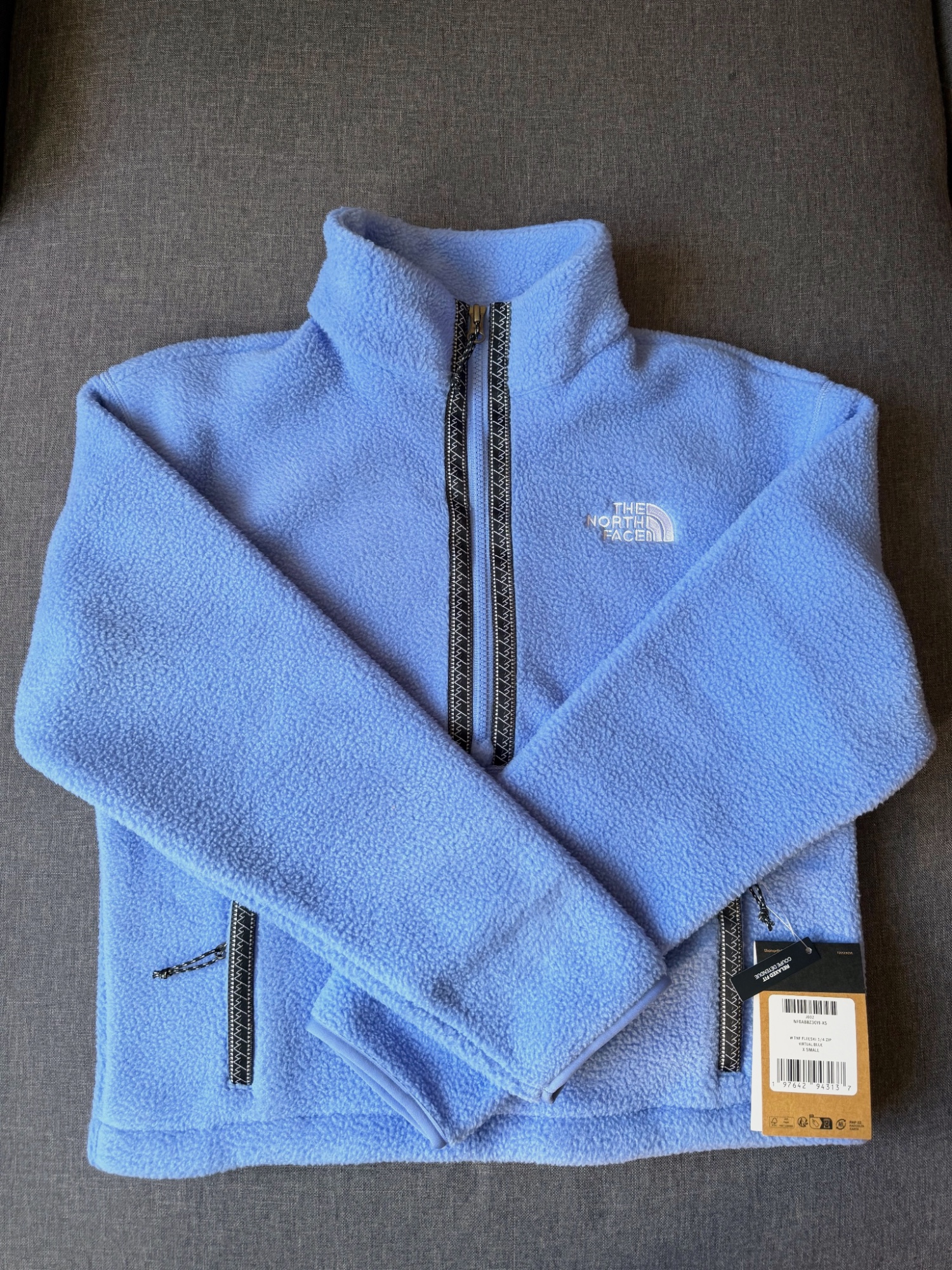 Polaire The North Face Fleeski 1/4 zip virtual blue taille XS