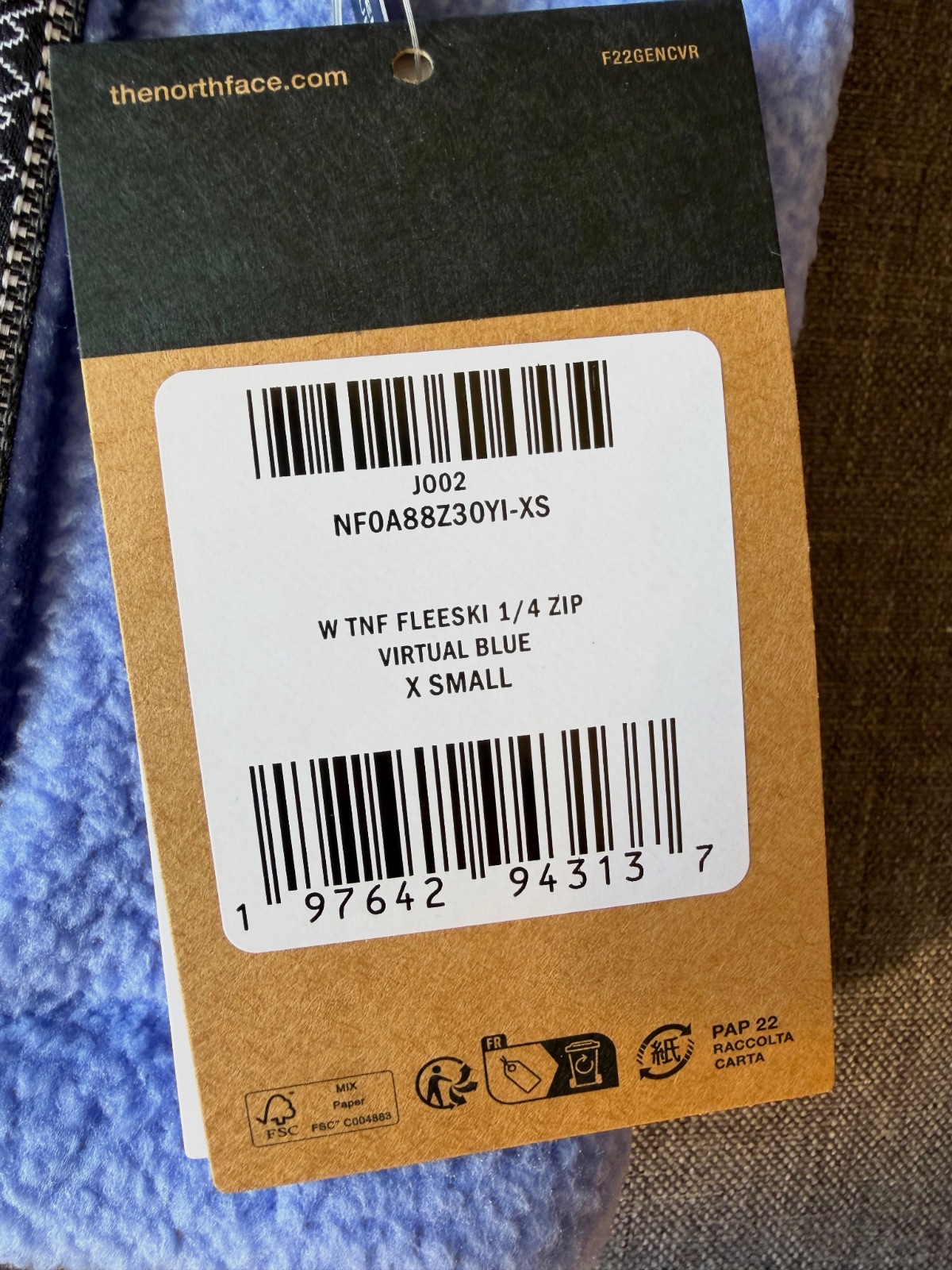 Polaire The North Face Fleeski 1/4 zip virtual blue taille XS – The North Face – taille XS 5